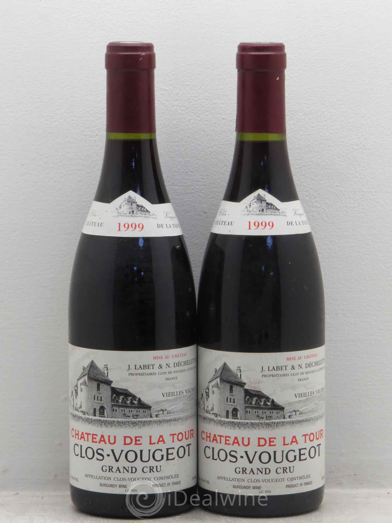 Clos de Vougeot Grand Cru Vieilles Vignes Château de La Tour 1999 - Lot de 2 bouteilles - 0