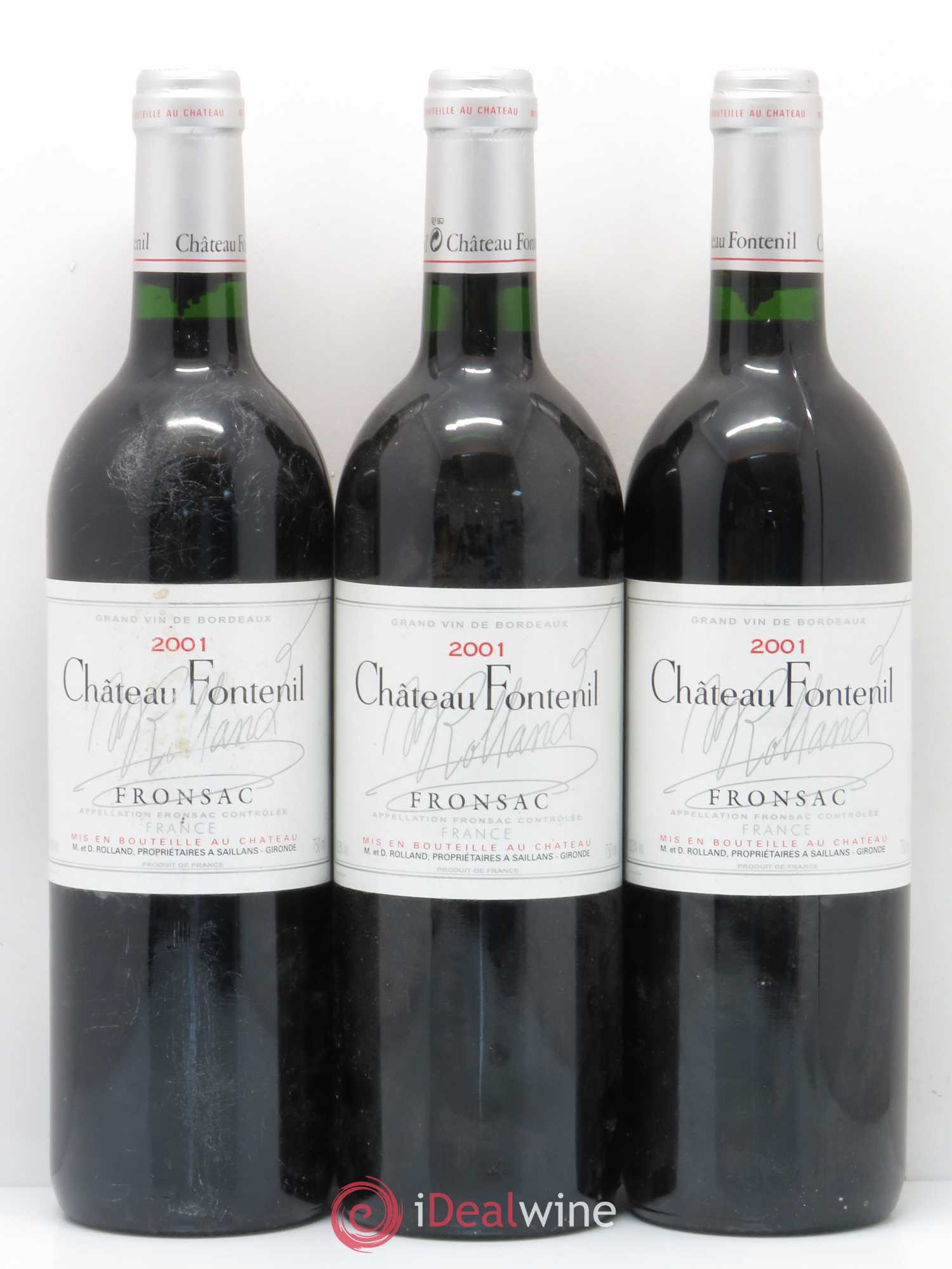 Château Fontenil 2001 - Lot de 3 bouteilles - 0