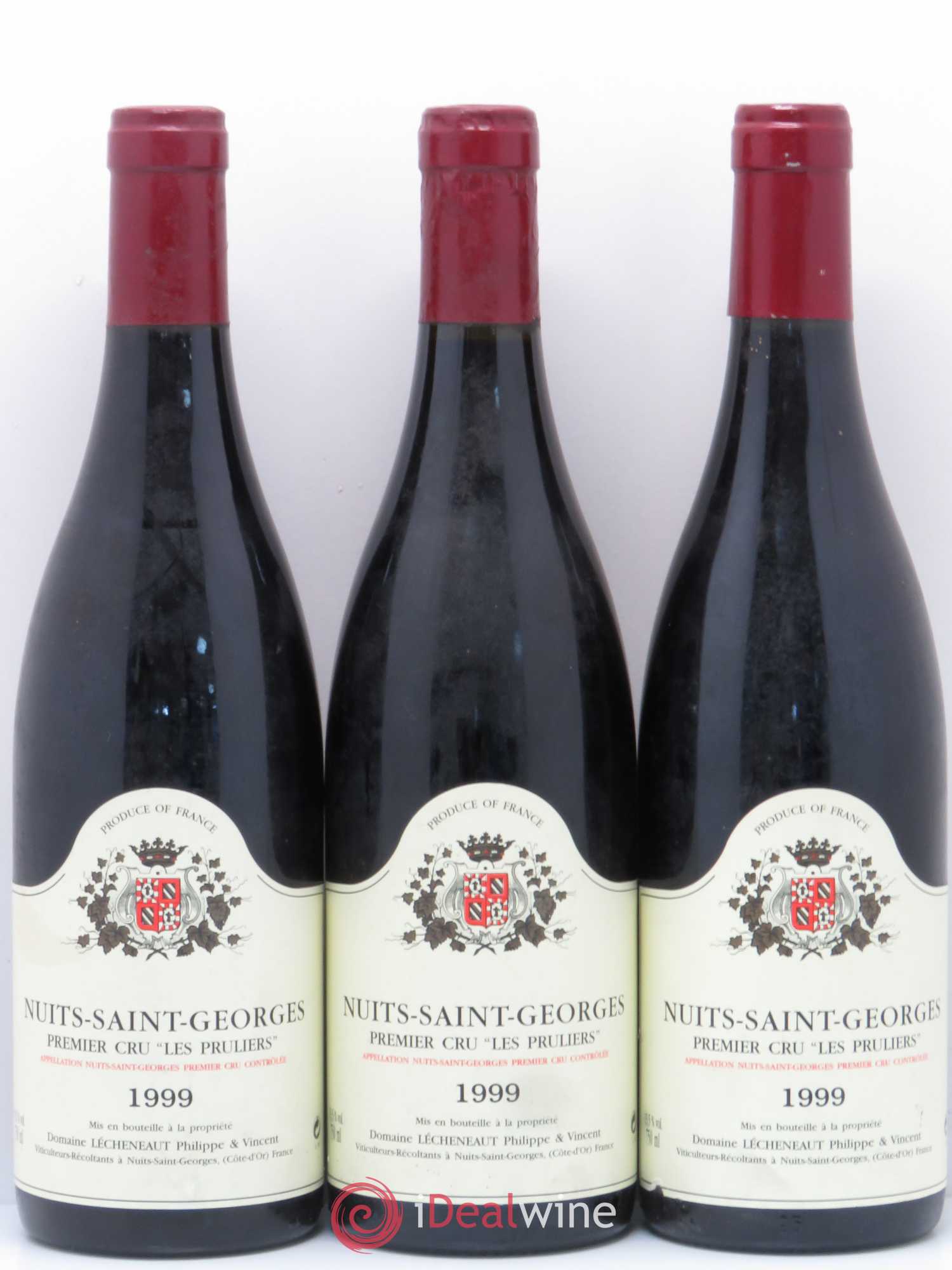Nuits-Saint-Georges 1er Cru Les Pruliers Lécheneaut (Domaine) 1999 - Lot de 3 bouteilles - 0