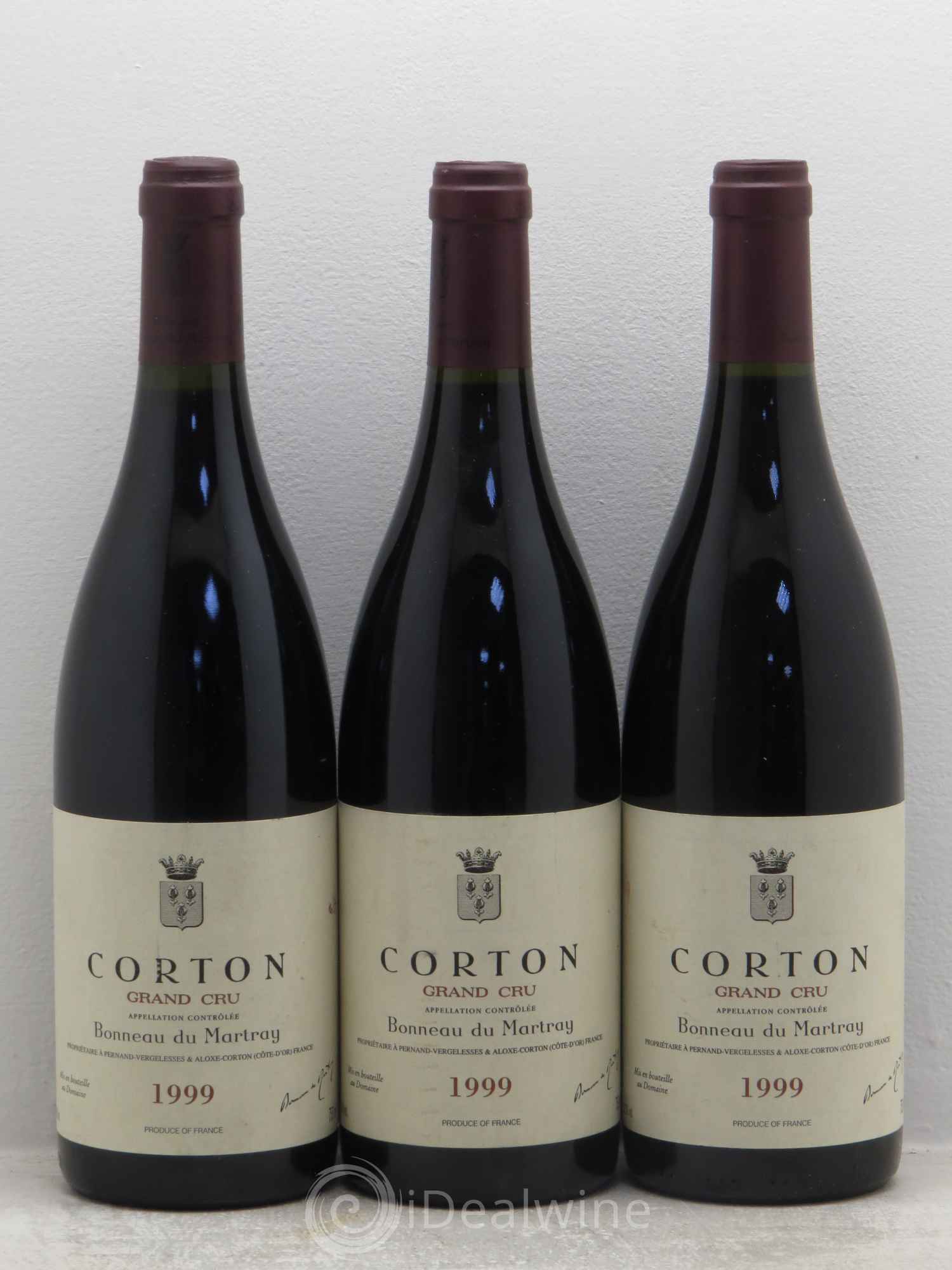 Corton Grand Cru Bonneau du Martray (Domaine) 1999 - Lot de 3 bouteilles - 0