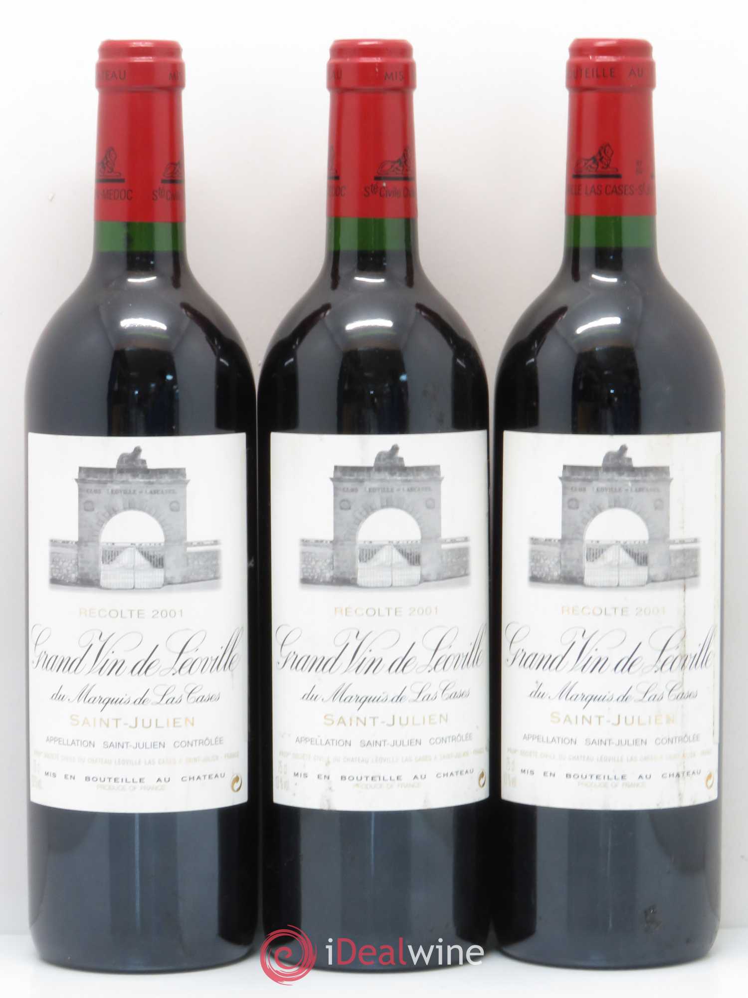 Château Léoville Las Cases 2ème Grand Cru Classé 2001 - Lot de 3 bouteilles - 0