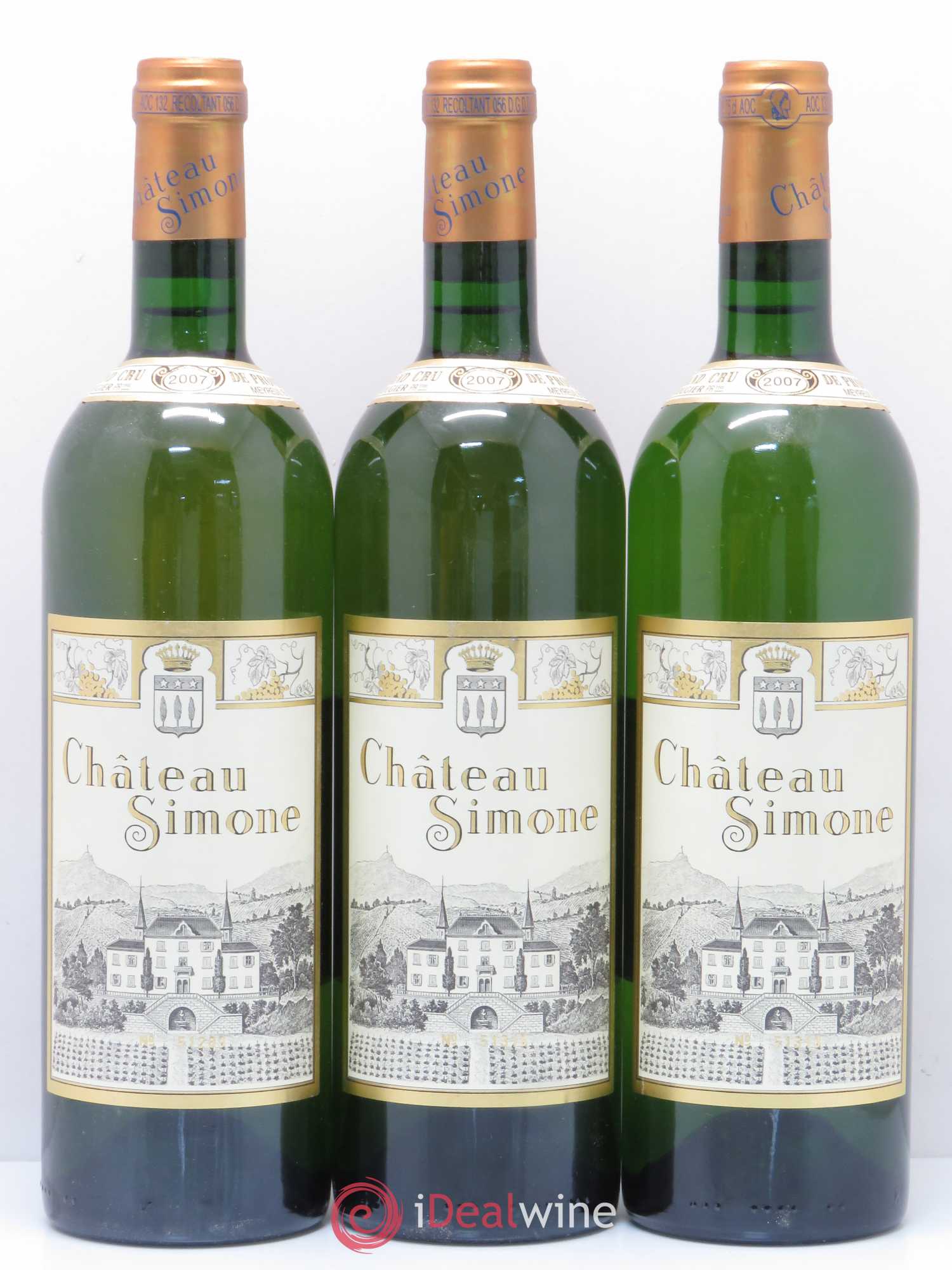 Palette Château Simone Famille Rougier 2007 - Posten von 3 Flaschen - 0