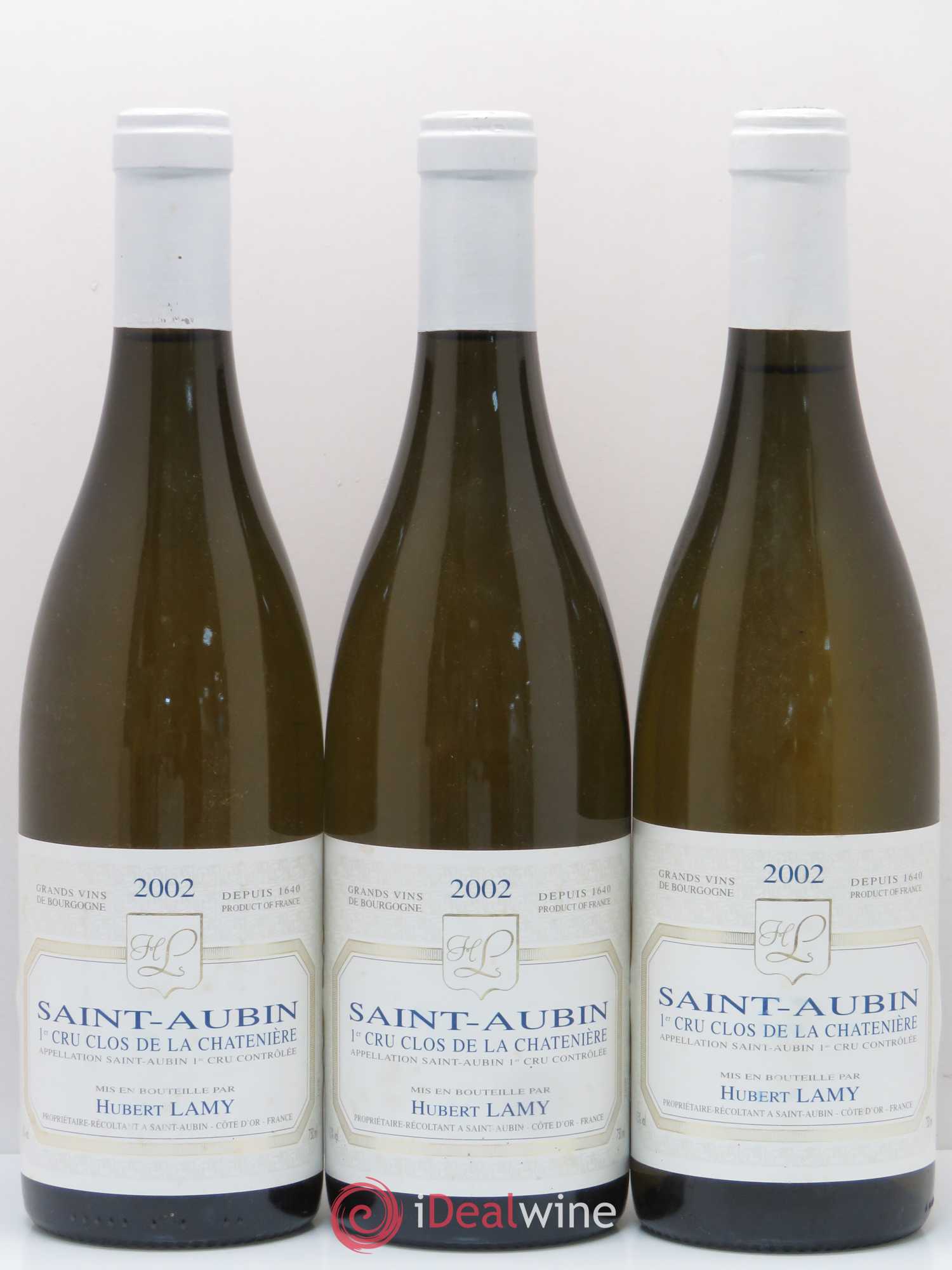 Saint-Aubin 1er Cru Clos de la Chatenière Vieilles Vignes Hubert Lamy 2002 - Lot de 3 bouteilles - 0