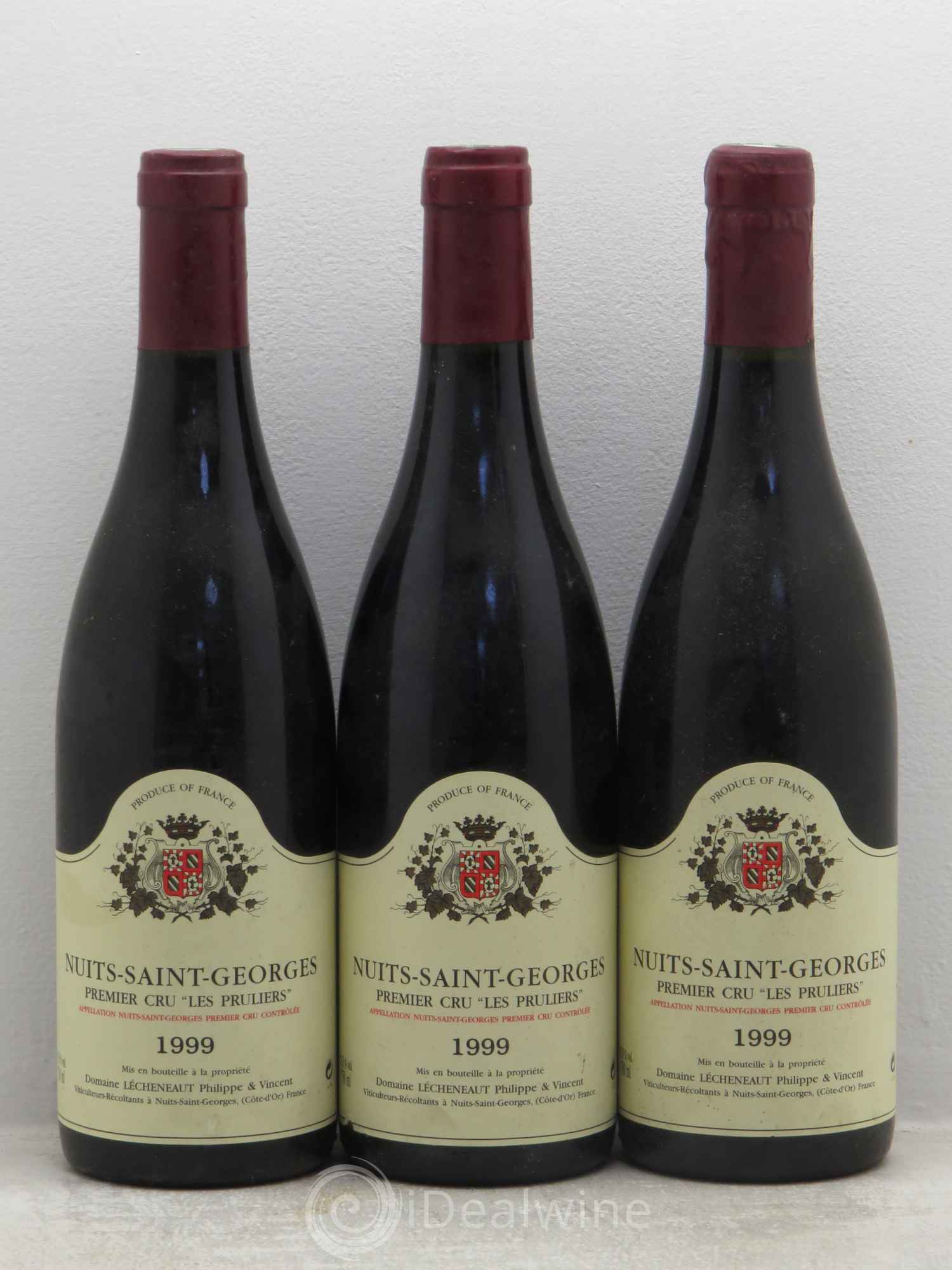 Nuits-Saint-Georges 1er Cru Les Pruliers Lécheneaut (Domaine) 1999 - Lot de 3 bouteilles - 0