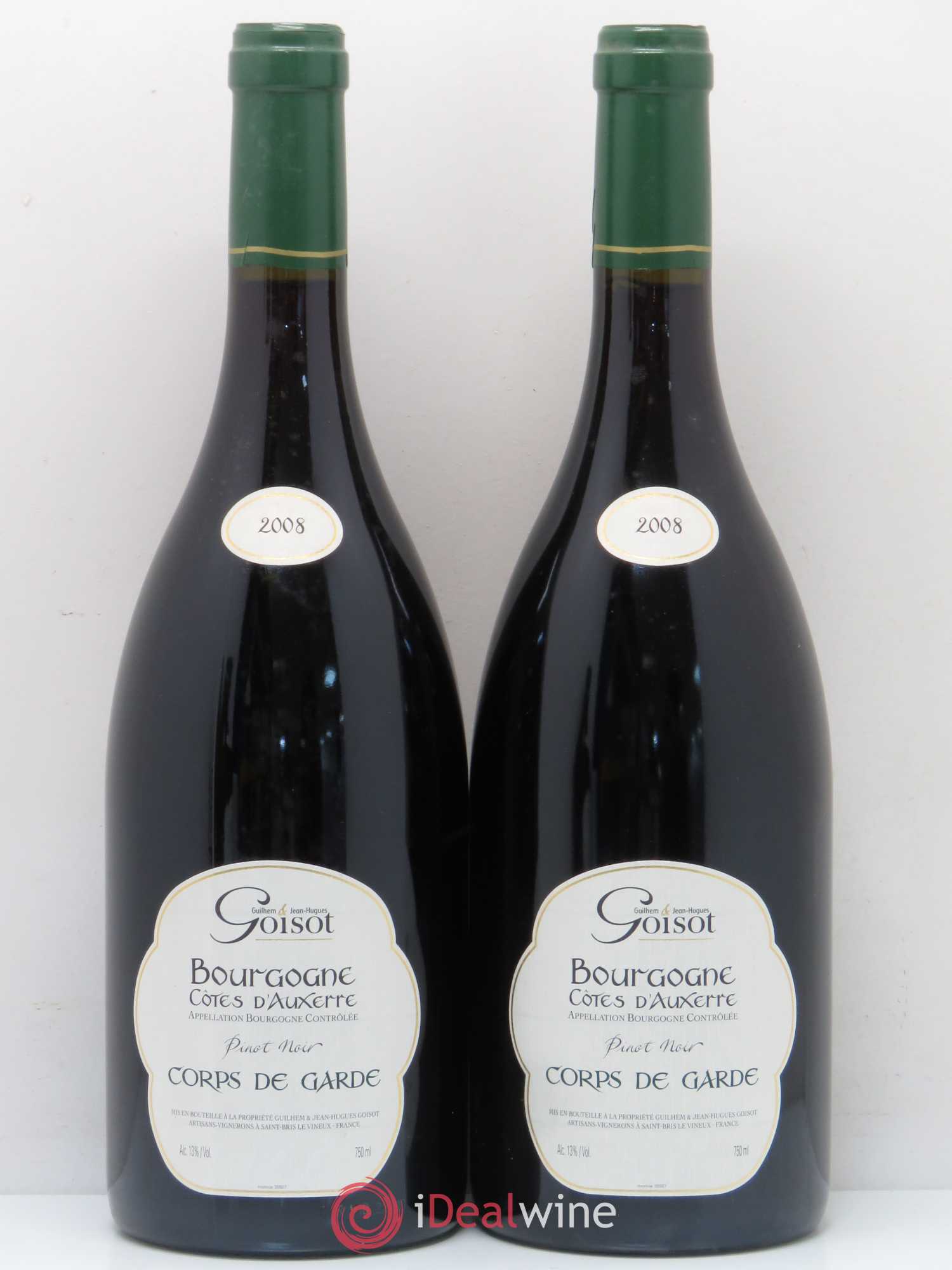 Bourgogne Côtes d'Auxerre Pinot Noir Corps de Garde - Goisot (sans prix de réserve) 2008 - Posten von 2 Flaschen - 0