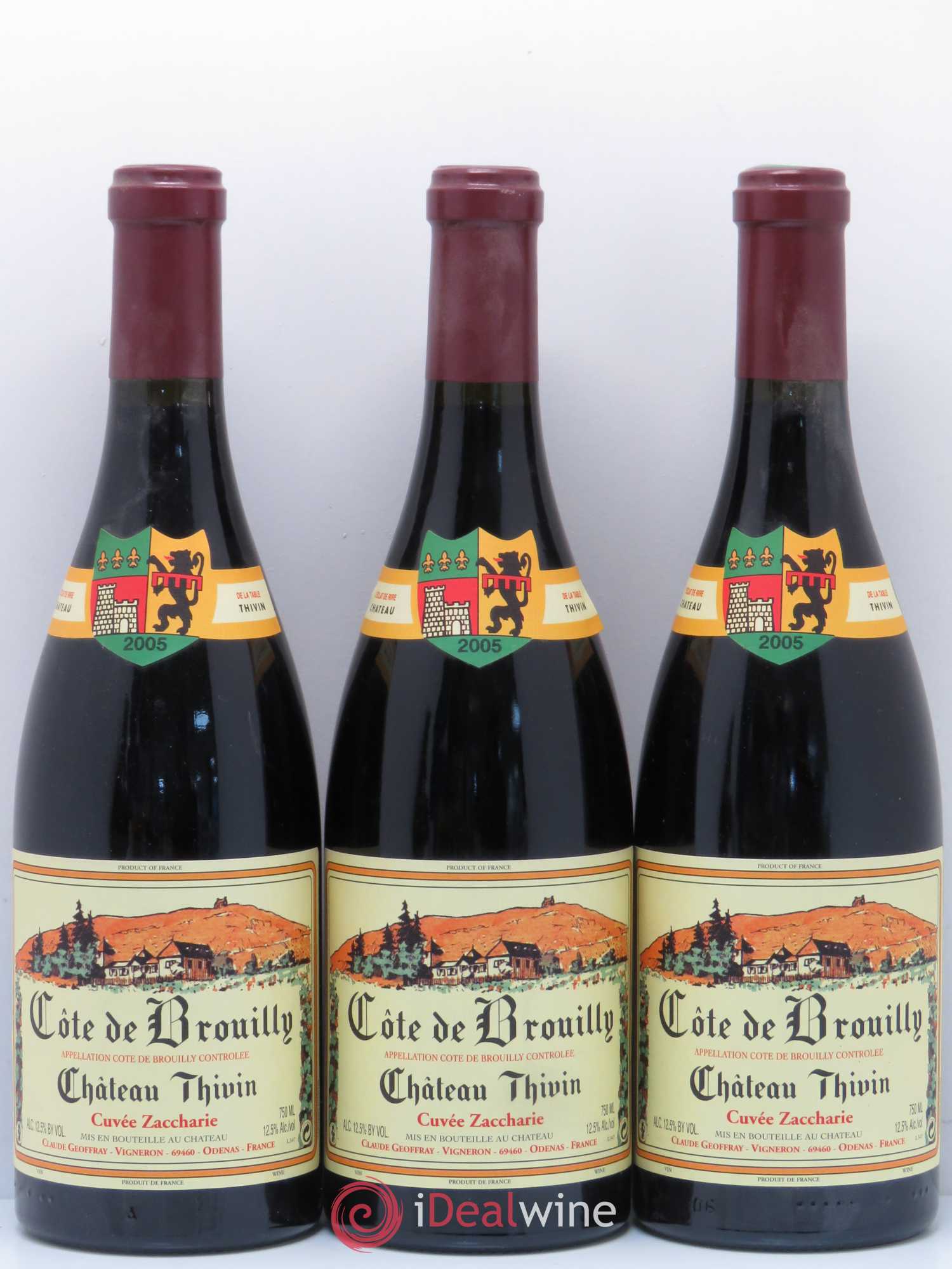 Côte de Brouilly Cuvée Zaccharie Château Thivin 2005 - Lot de 3 bouteilles - 0