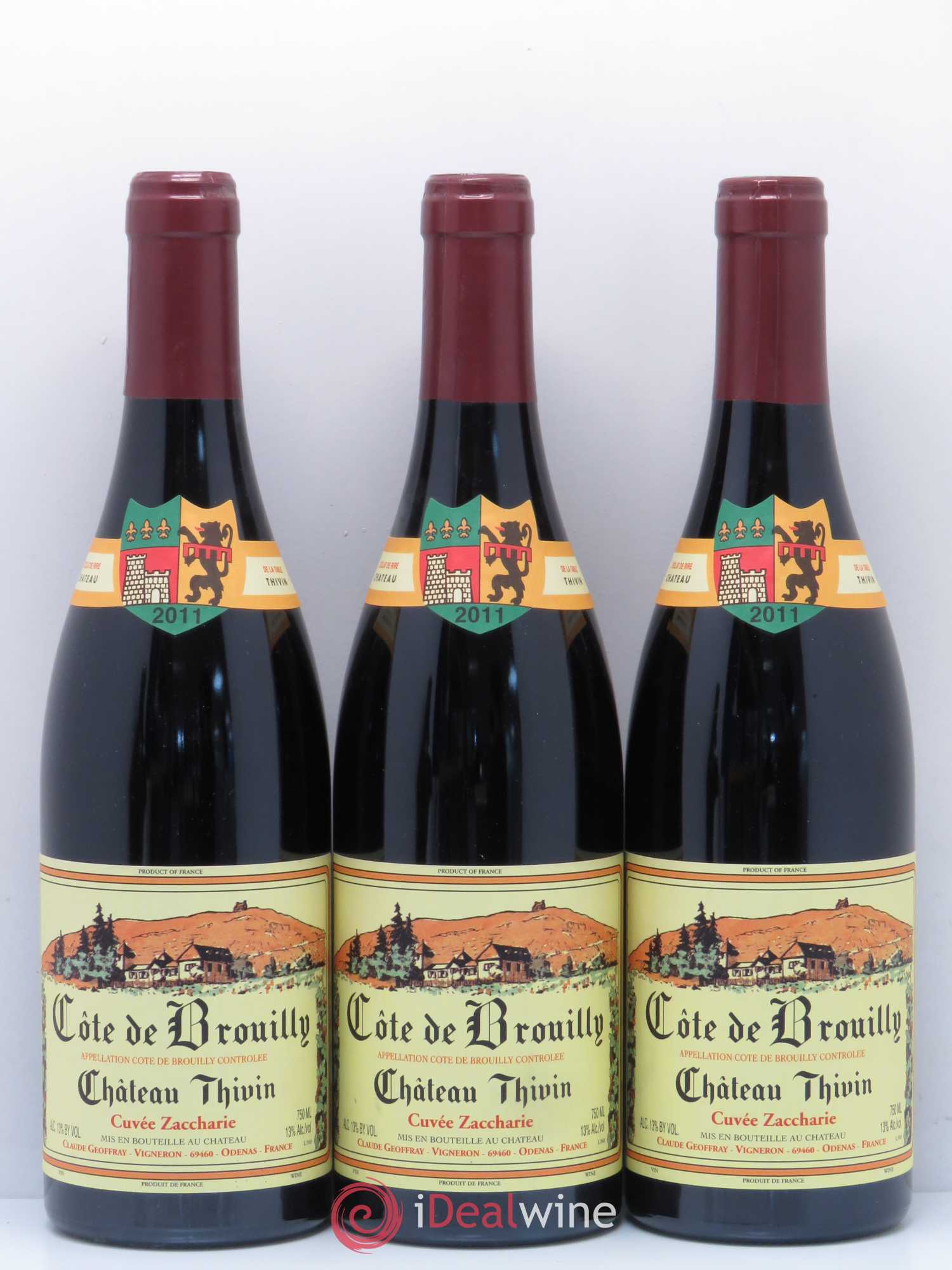 Côte de Brouilly Cuvée Zaccharie Château Thivin 2011 - Lot de 3 bouteilles - 0
