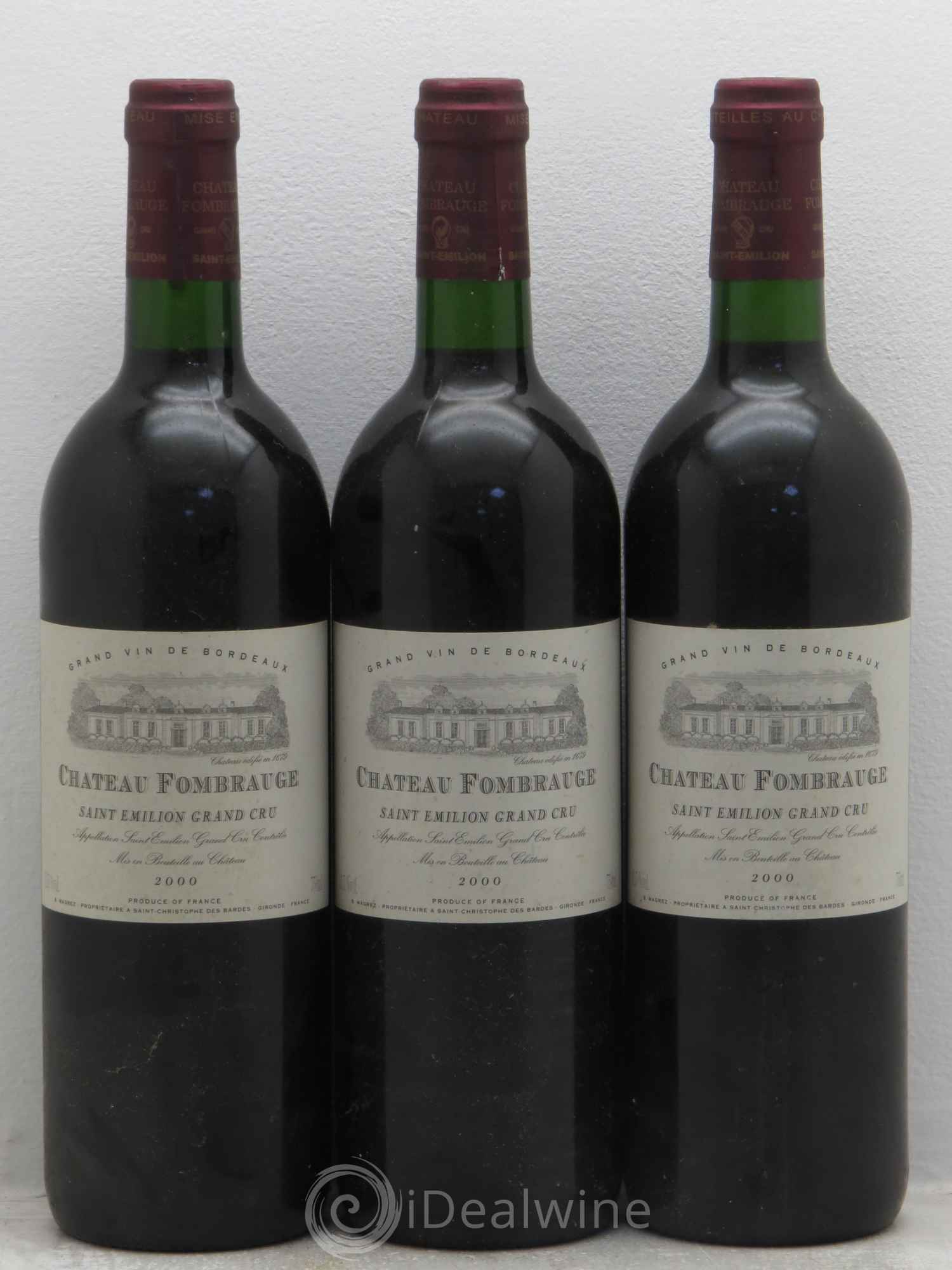 Château Fombrauge Grand Cru Classé 2000 - Lot de 3 bouteilles - 0
