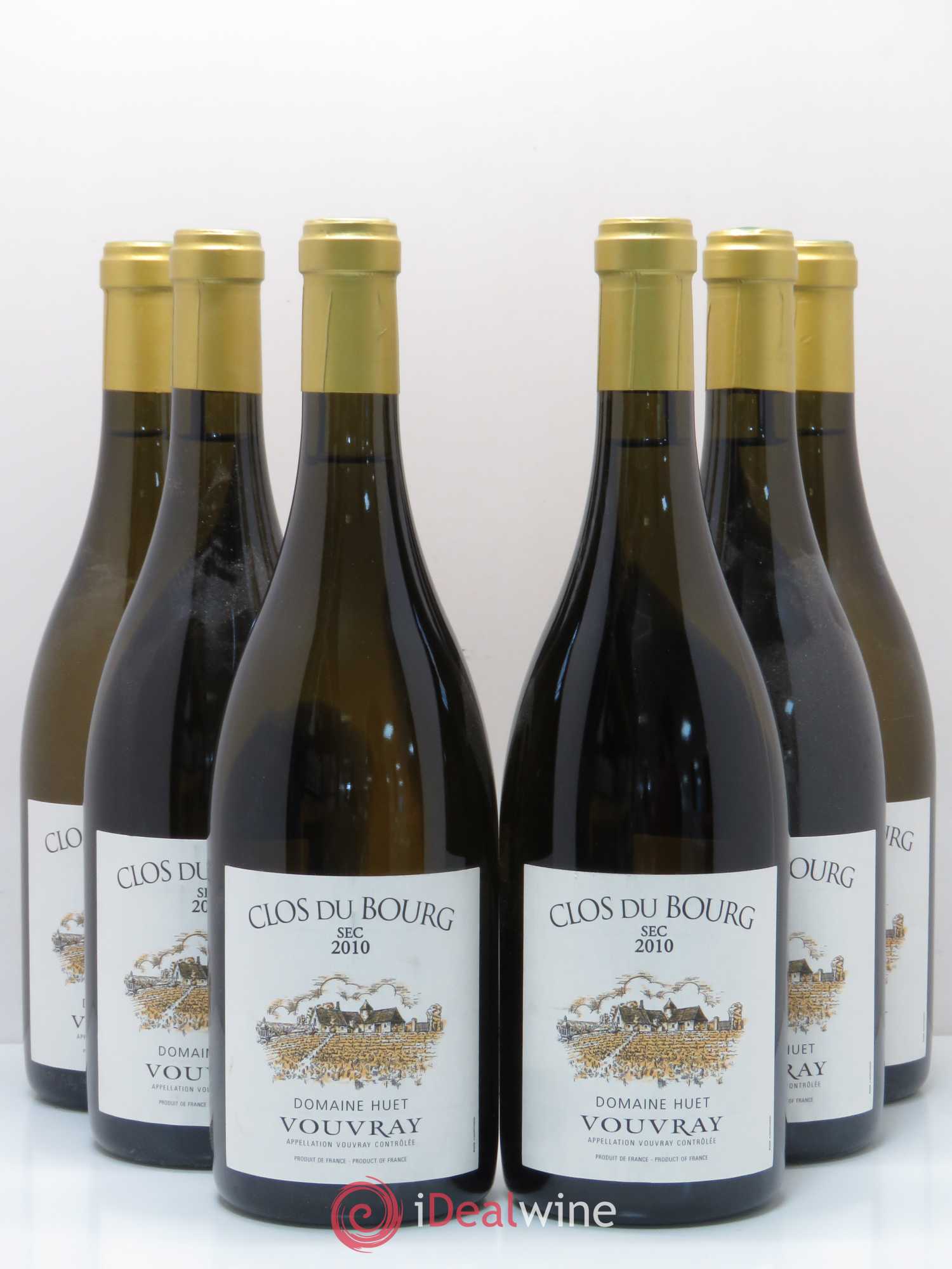 Vouvray Clos du Bourg Sec Domaine Huet 2010 - Lot de 6 bouteilles - 0