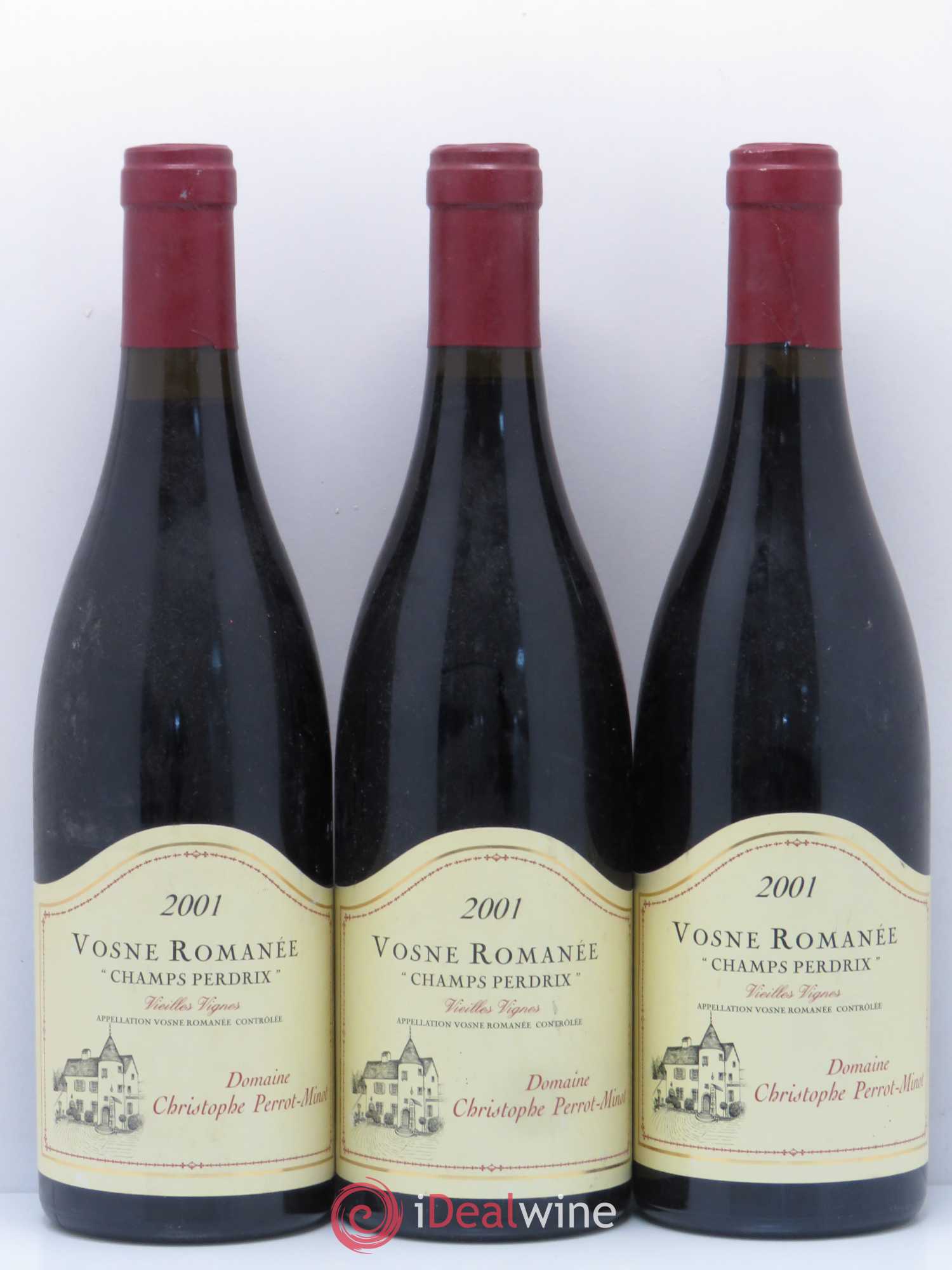 Vosne-Romanée Champs Perdrix Vieilles vignes Domaine Christophe Perrot-Minot 2001 - Posten von 3 Flaschen - 0