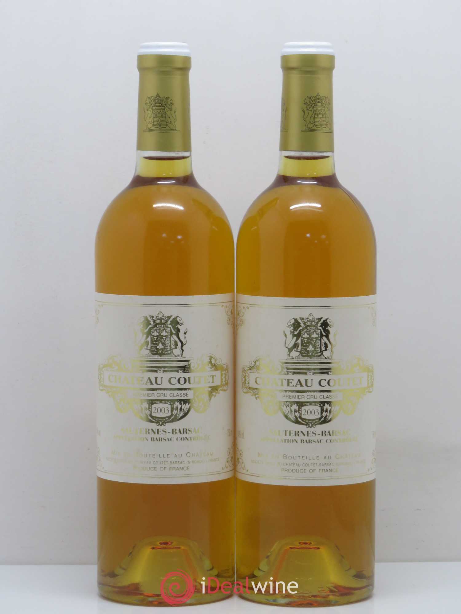 Château Coutet 1er Grand Cru Classé 2003 - Lotto di 2 bottiglie - 0