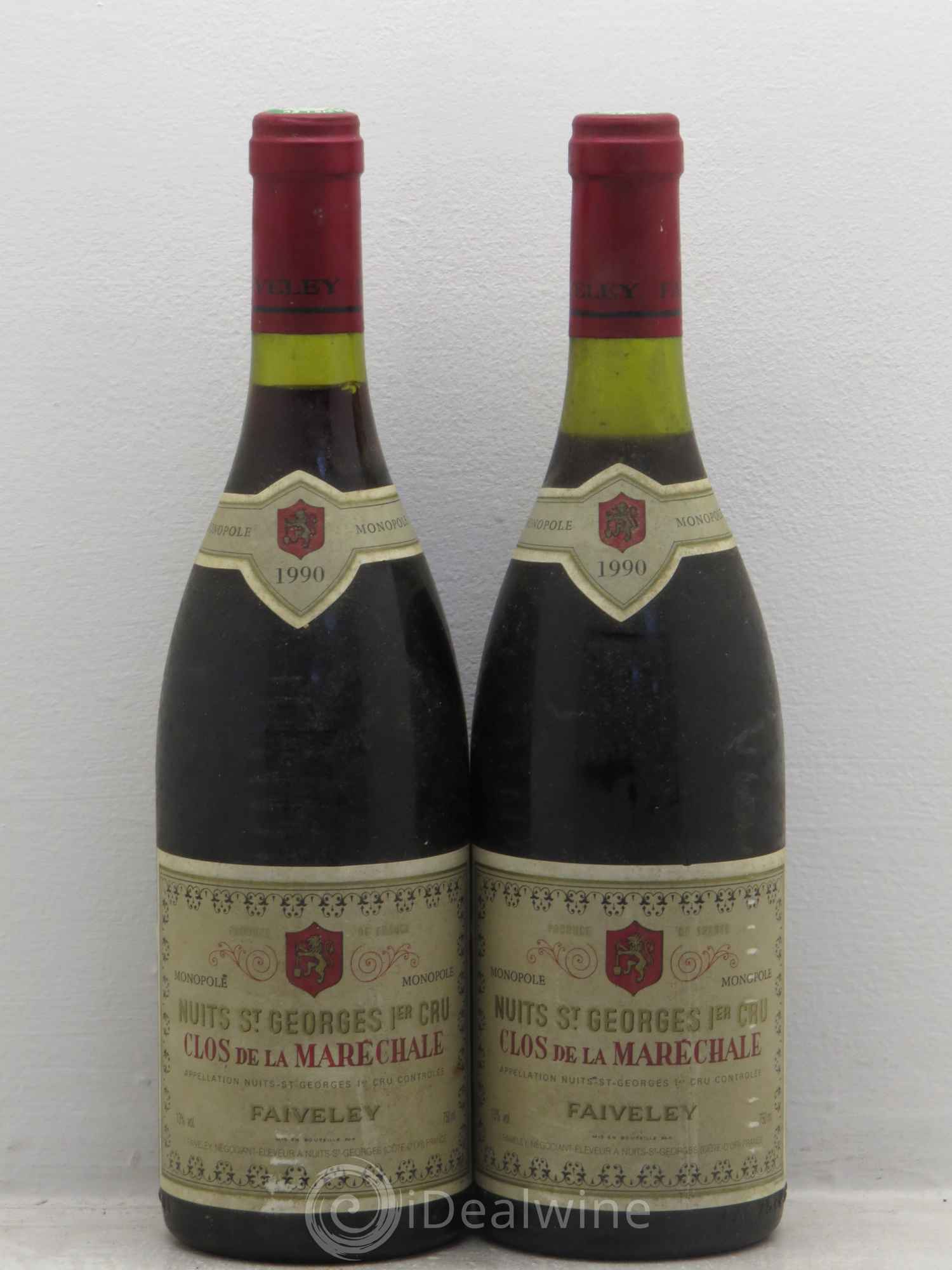 Nuits-Saint-Georges 1er Cru Clos de La Maréchale Jacques-Frédéric Mugnier 1990 - Lot de 2 bouteilles - 0