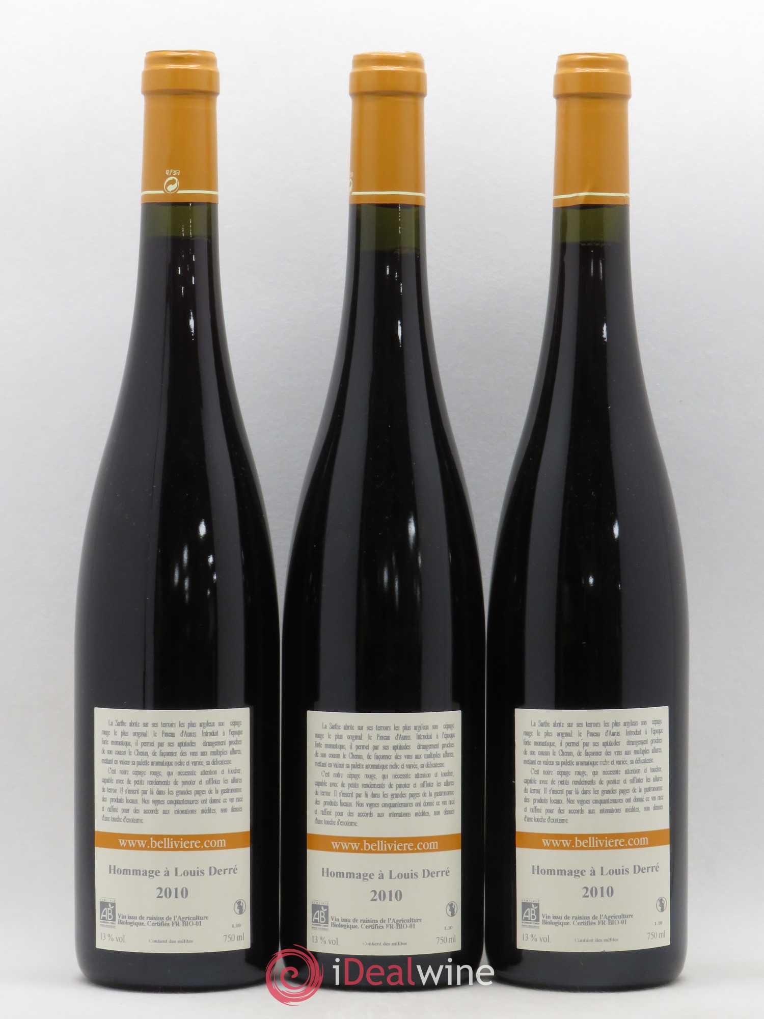 Divers Coteaux du Loir Hommage à Louis Derré Domaine de Bellivière 2010 - Posten von 3 Flaschen - 1