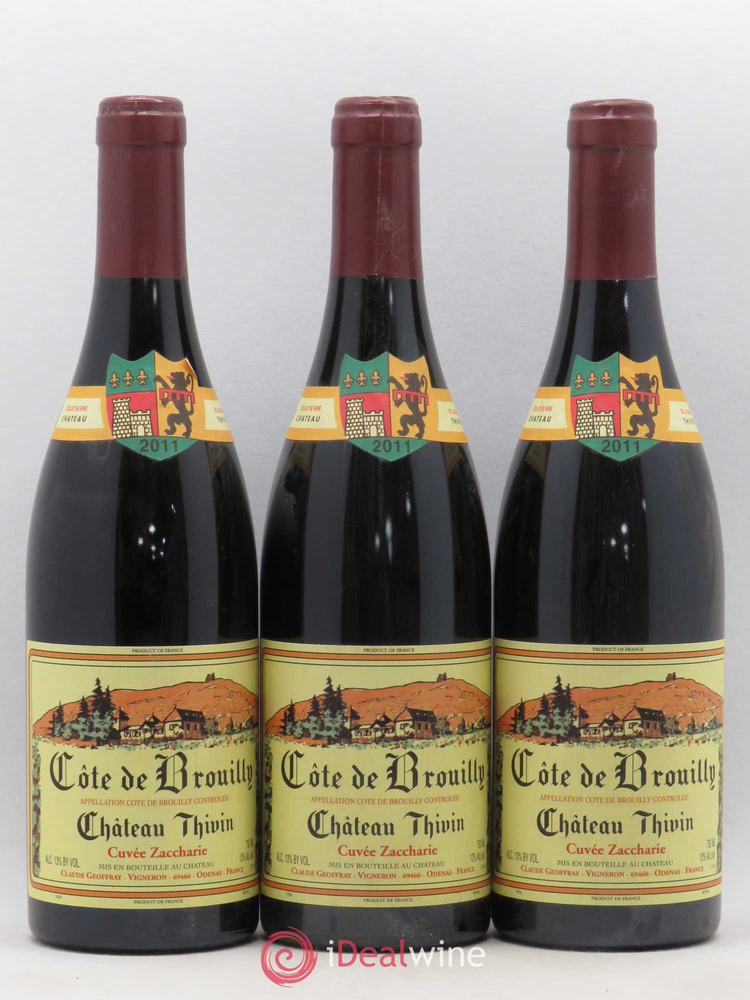 Côte de Brouilly Cuvée Zaccharie Château Thivin 2011 - Lot de 3 bouteilles - 0
