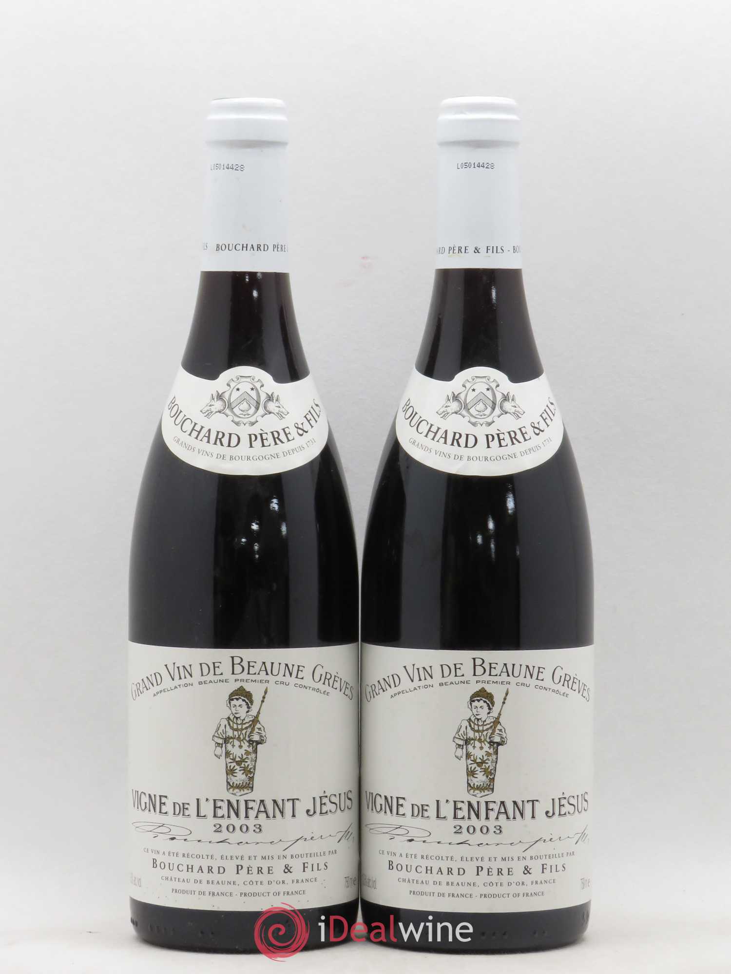 Beaune 1er Cru Grèves - Vigne de l'Enfant Jésus Bouchard Père & Fils 2003 - Lot de 2 bouteilles - 0