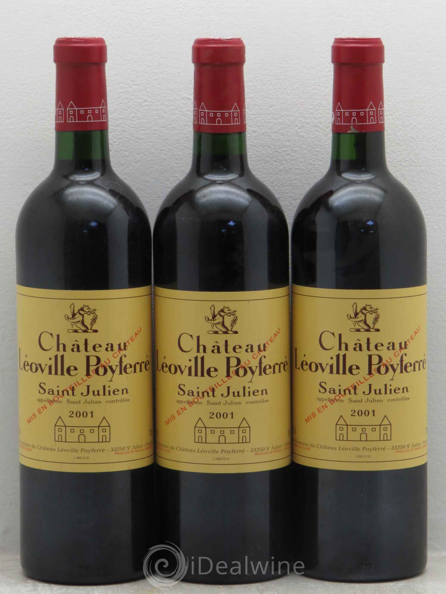 Château Léoville Poyferré 2ème Grand Cru Classé 2001 - Lot de 3 bouteilles - 0