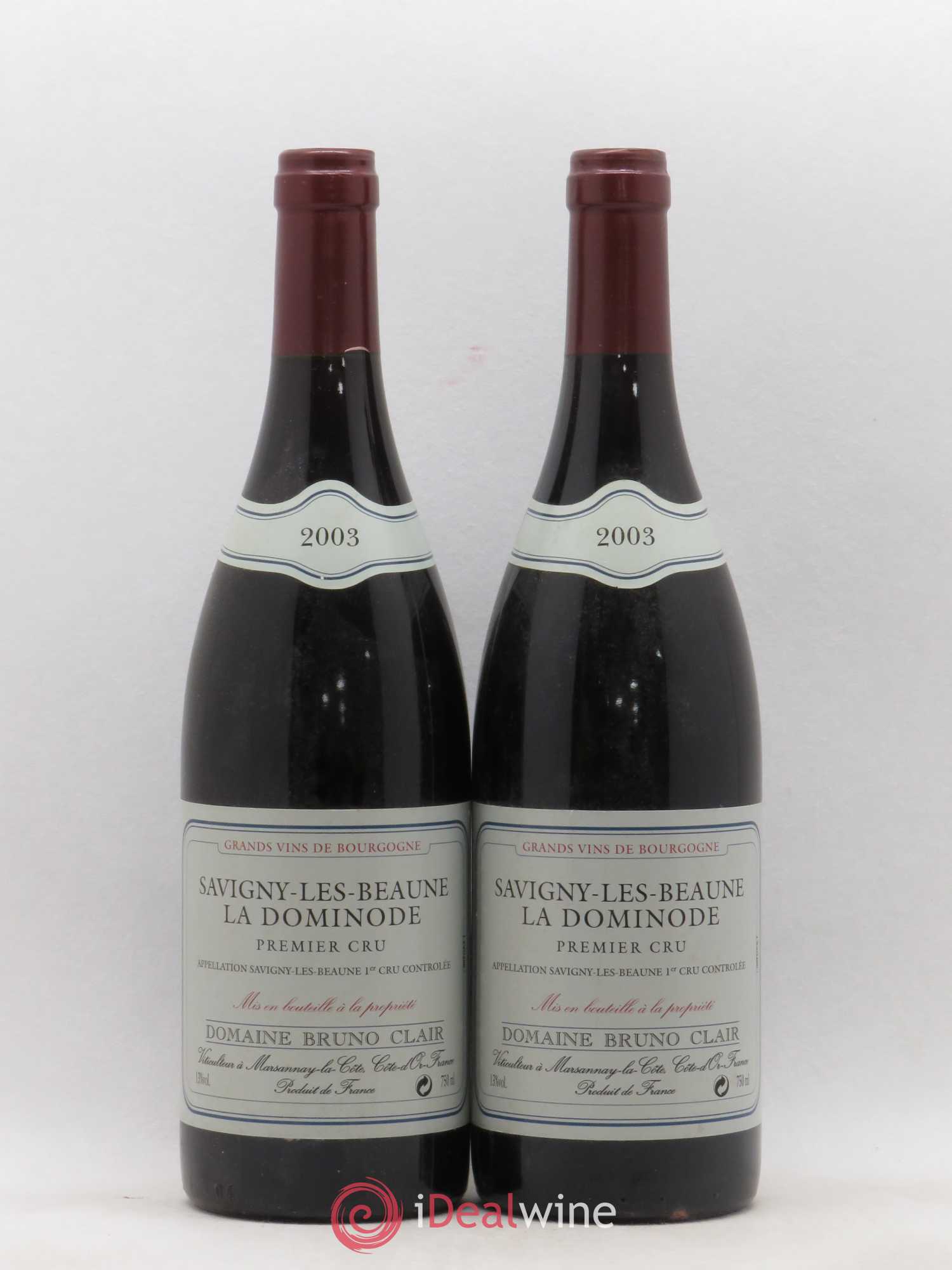 Savigny-lès-Beaune 1er Cru La Dominode Bruno Clair (Domaine) 2003 - Lot de 2 bouteilles - 0