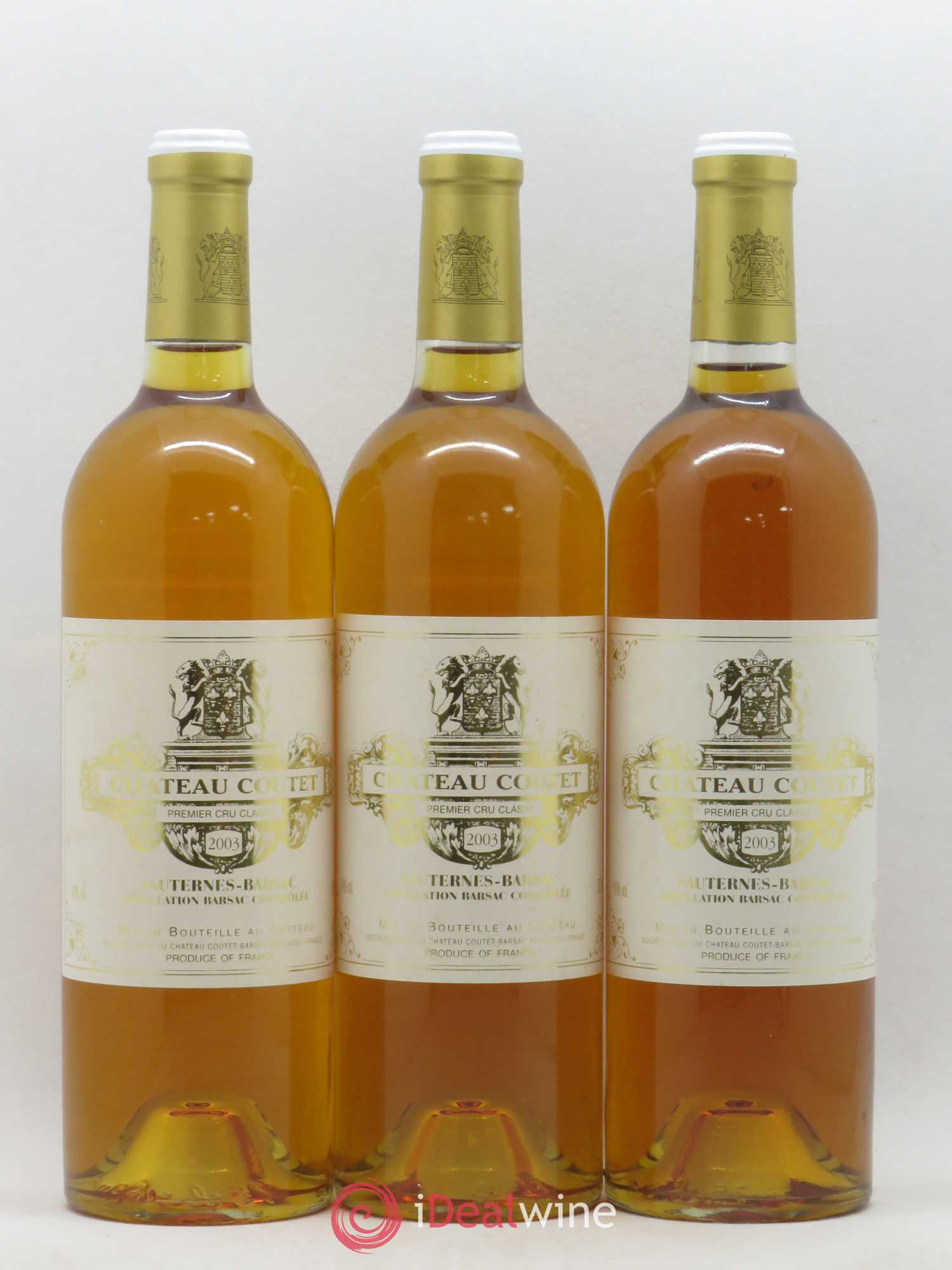 Château Coutet 1er Grand Cru Classé 2003 - Lotto di 3 bottiglie - 0