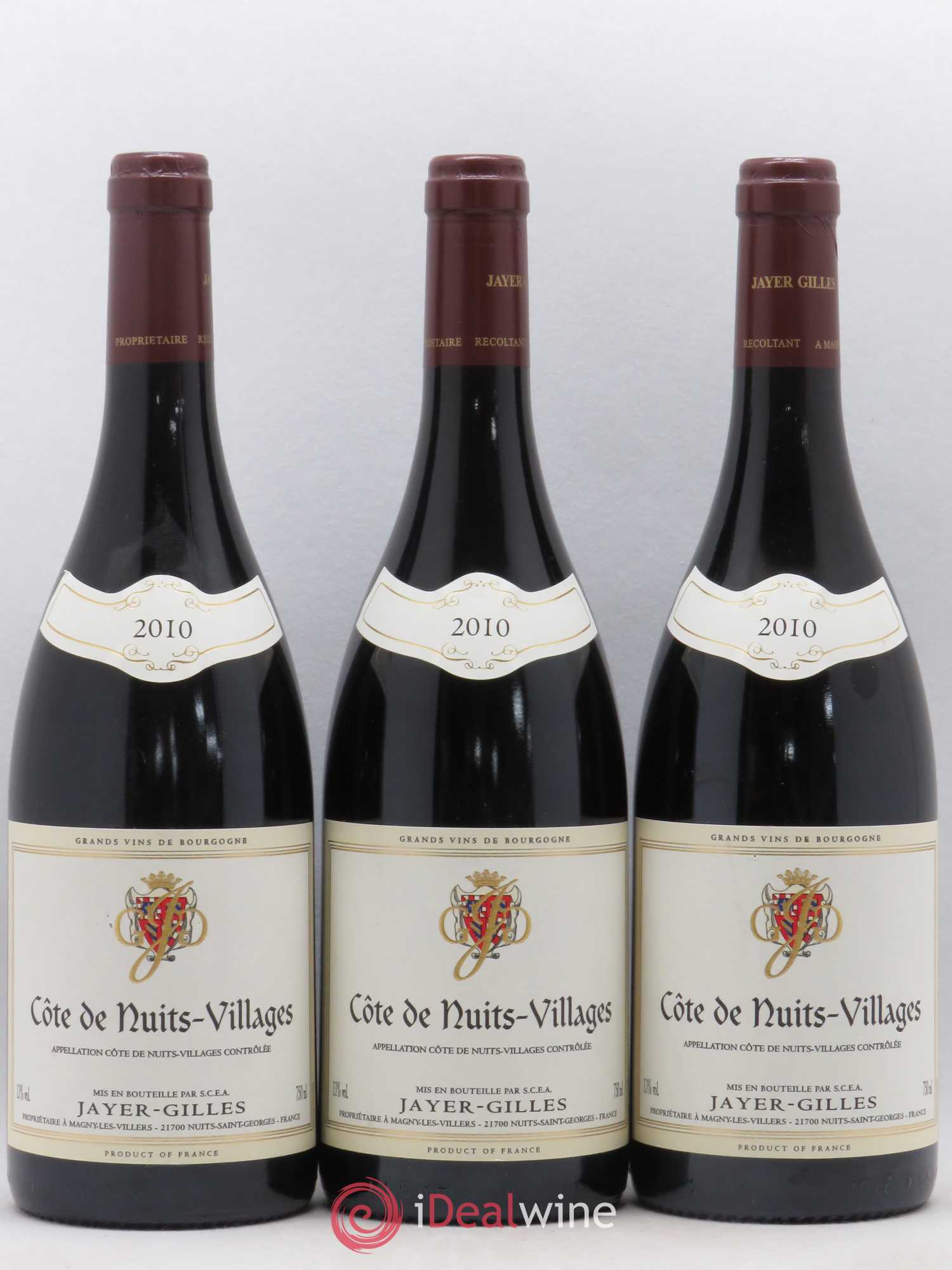 Côte de Nuits-Villages Hoffmann-Jayer (anciennement Jayer-Gilles) 2010 - Lotto di 3 bottiglie - 0