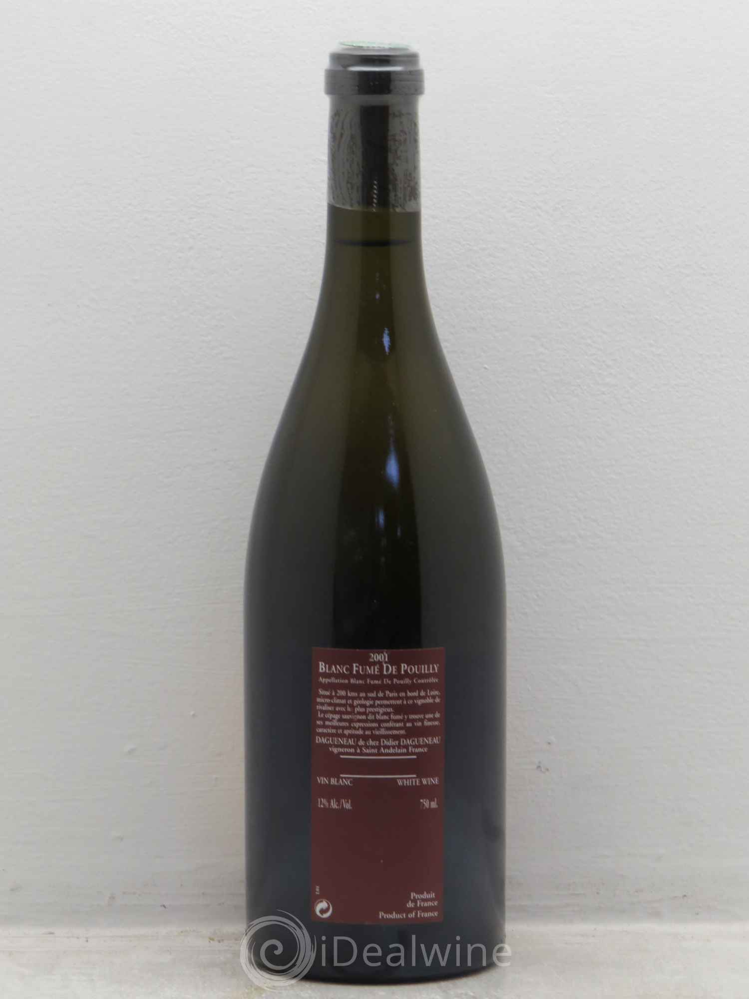 Vin de France (anciennement Pouilly-Fumé) Pur Sang Dagueneau (Domaine Didier - Louis-Benjamin) 2001 - Lot de 1 bouteille - 1