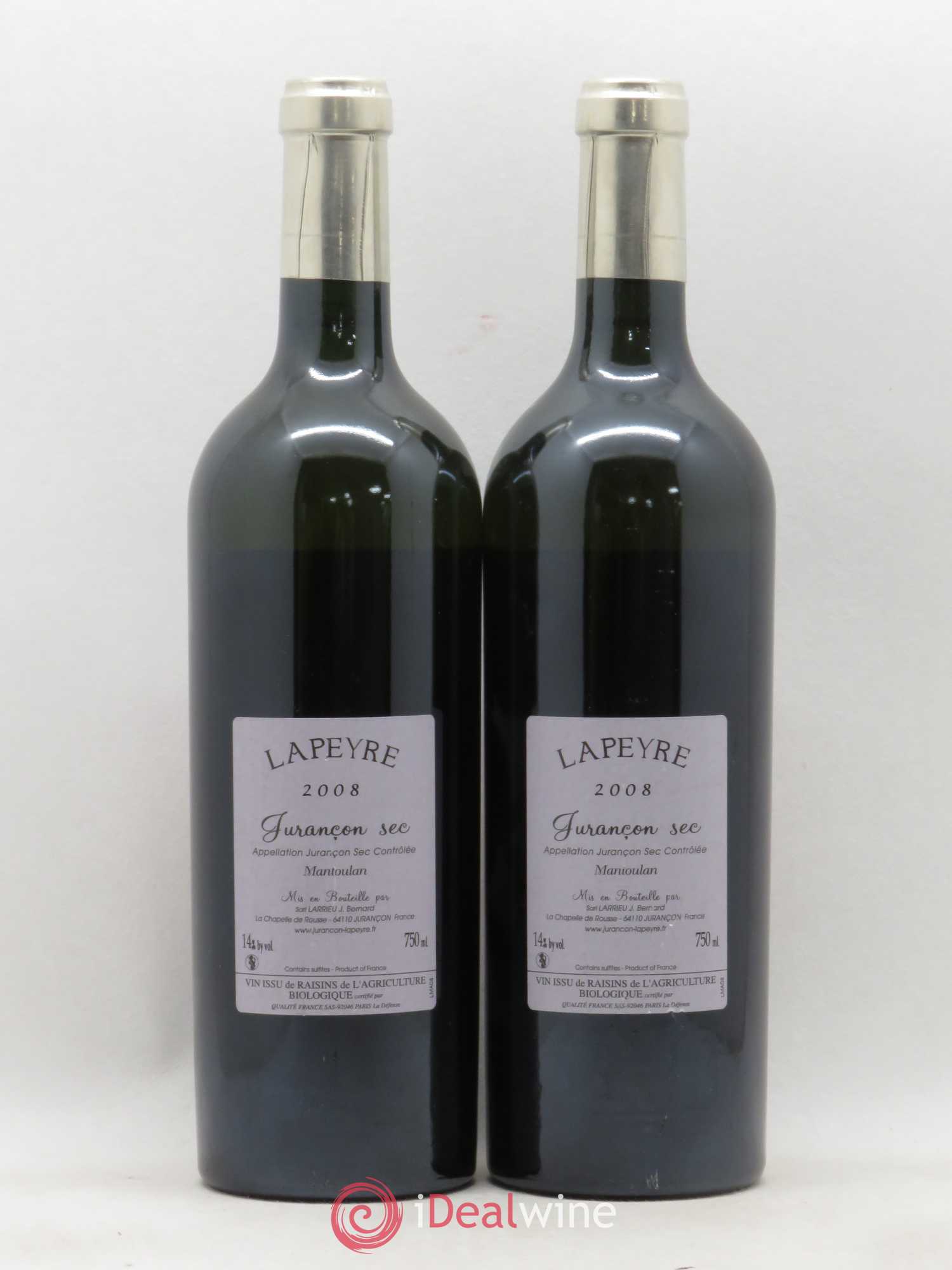 Jurançon Clos Lapeyre Mantoulan 2008 - Posten von 2 Flaschen - 1