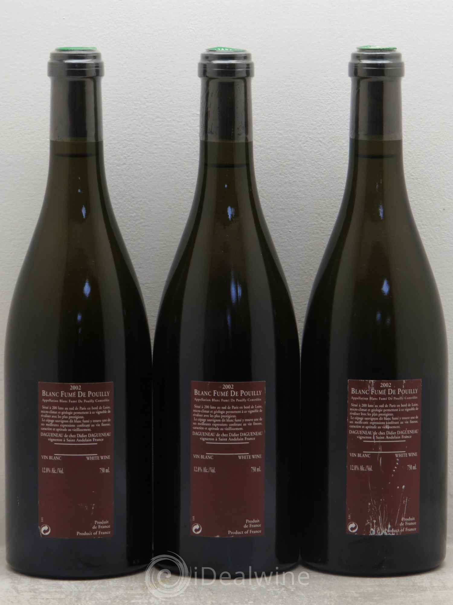 Vin de France (anciennement Pouilly-Fumé) Pur Sang Dagueneau (Domaine Didier - Louis-Benjamin) 2002 - Lot de 3 bouteilles - 1