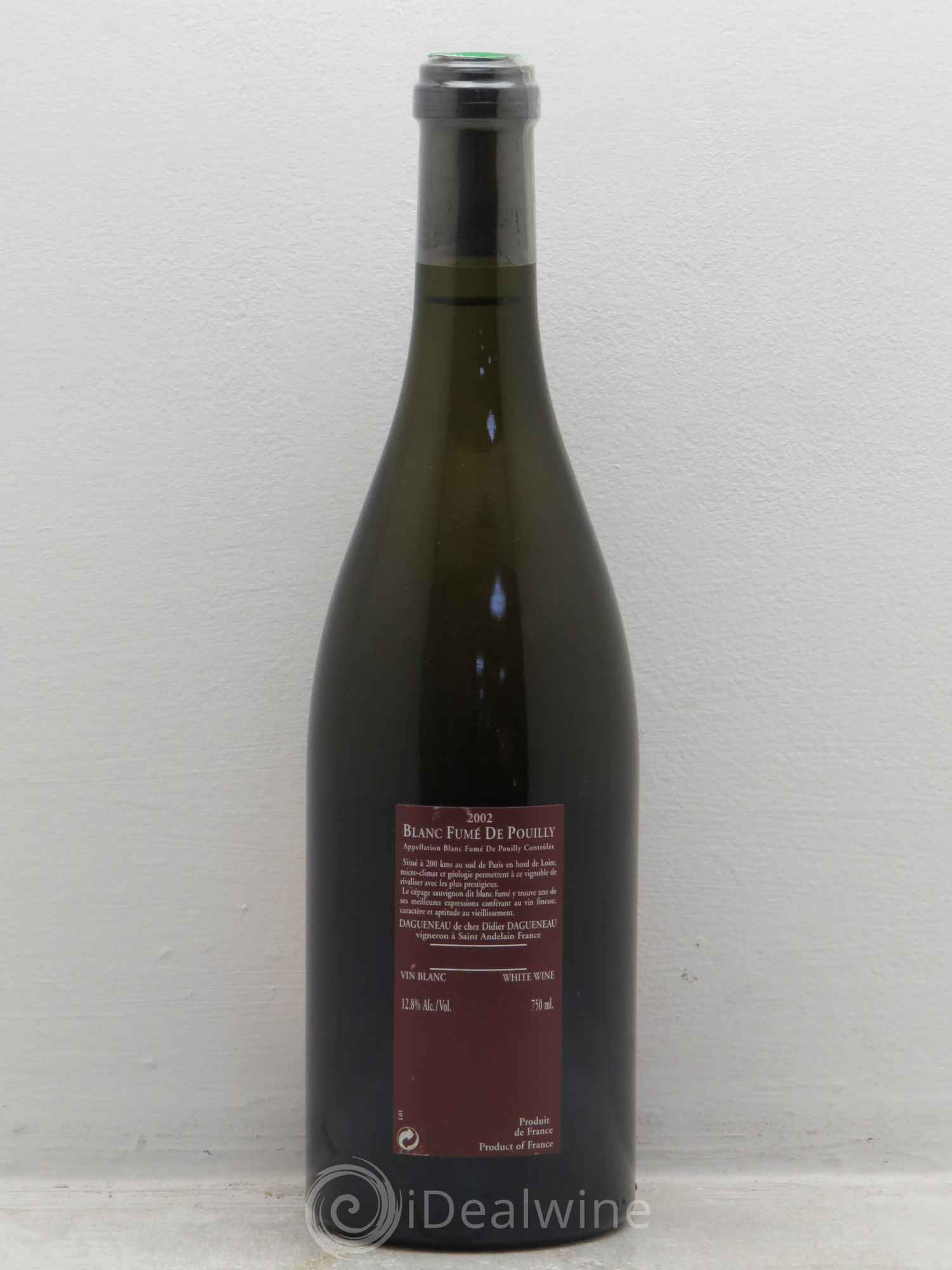 Vin de France (anciennement Pouilly-Fumé) Pur Sang Dagueneau (Domaine Didier - Louis-Benjamin) 2002 - Lot de 1 bouteille - 1