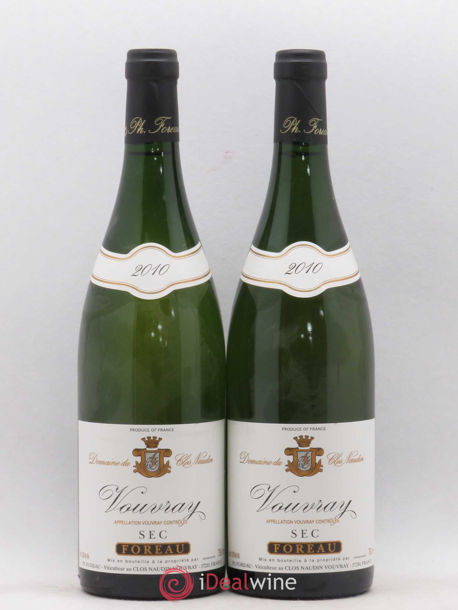 Vouvray Sec Clos Naudin - Philippe Foreau 2010 - Lot de 2 bouteilles - 0