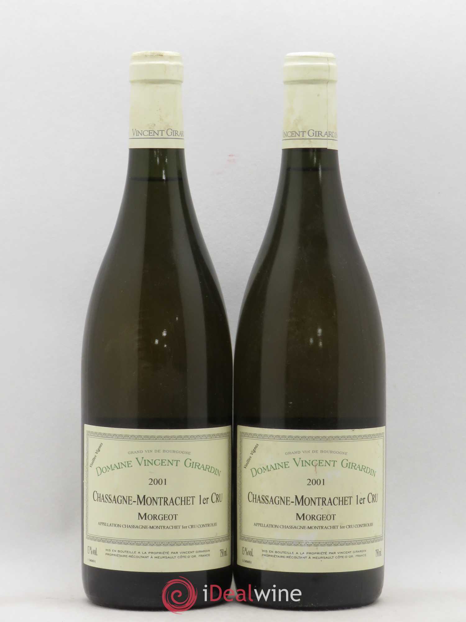 Chassagne-Montrachet 1er Cru Morgeot Vincent Girardin (Domaine) 2001 - Lotto di 2 bottiglie - 0