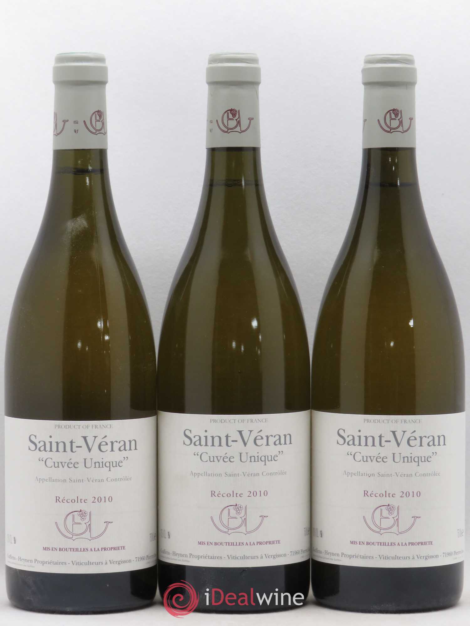 Saint-Véran Cuvée Unique Guffens-Heynen 2010 - Lot de 3 bouteilles - 0