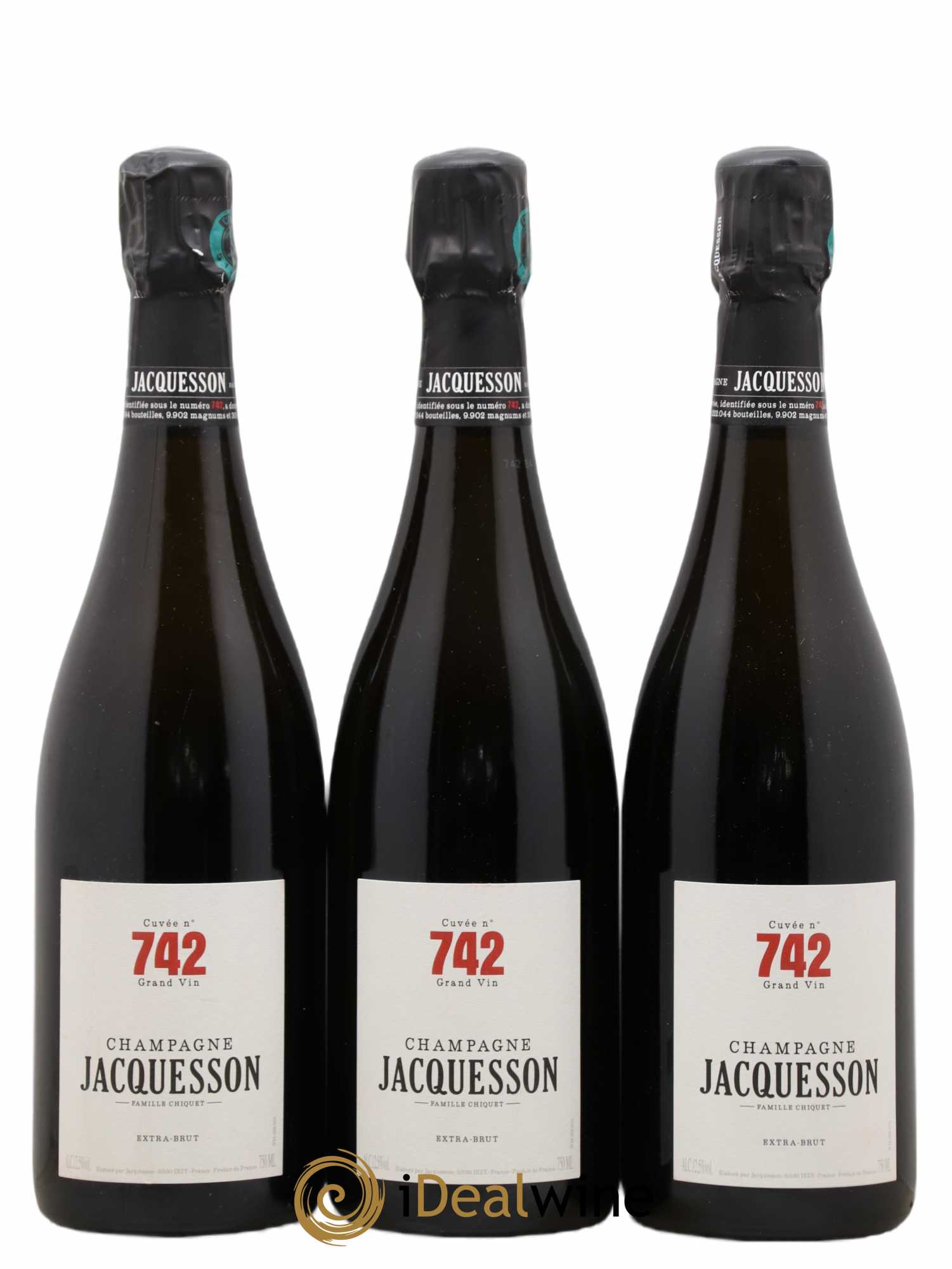 Cuvée 742 Extra-Brut Jacquesson Extra Brut - Lot de 3 bouteilles - 0