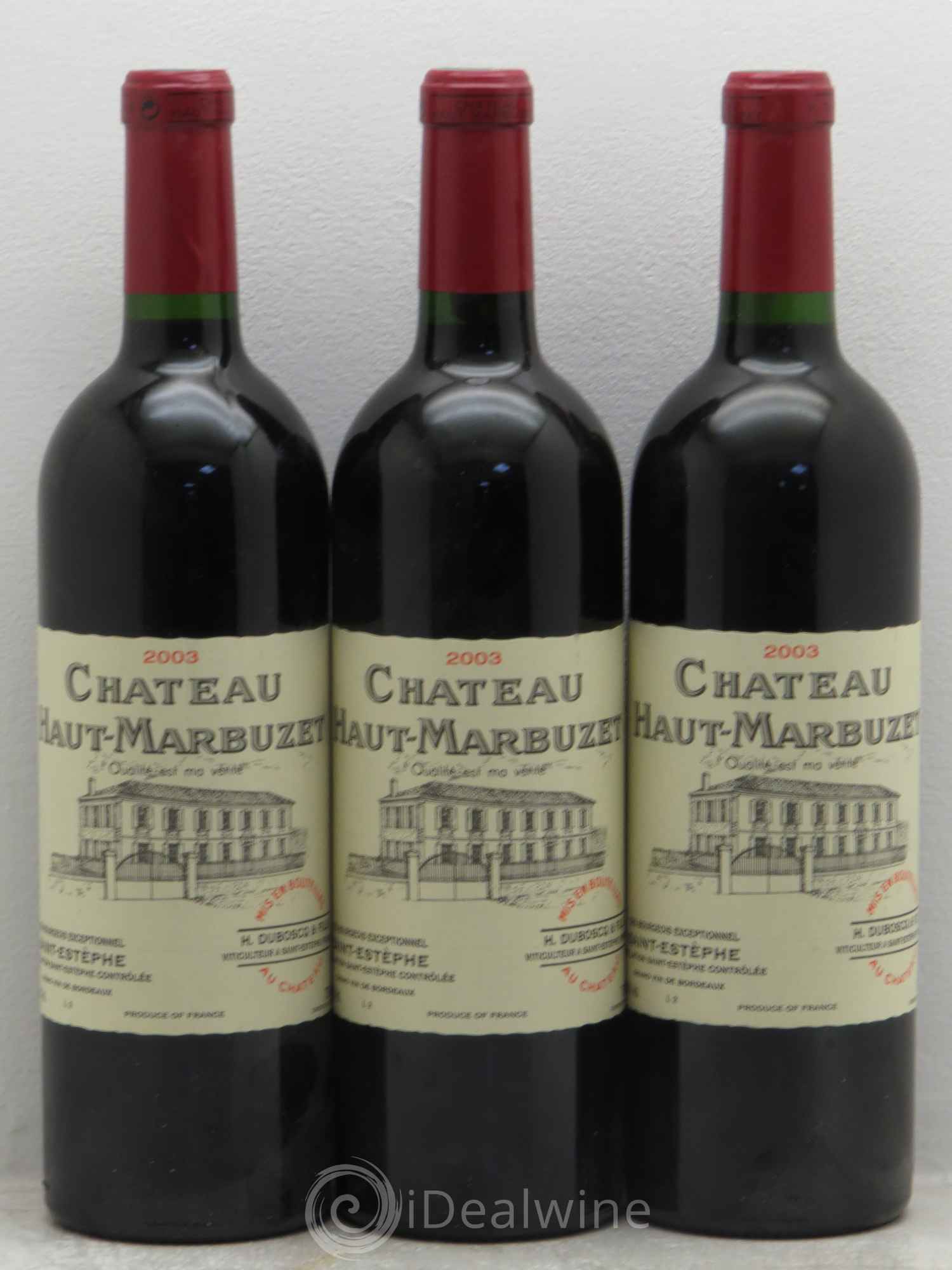 Château Haut Marbuzet 2003 - Lot de 3 bouteilles - 0