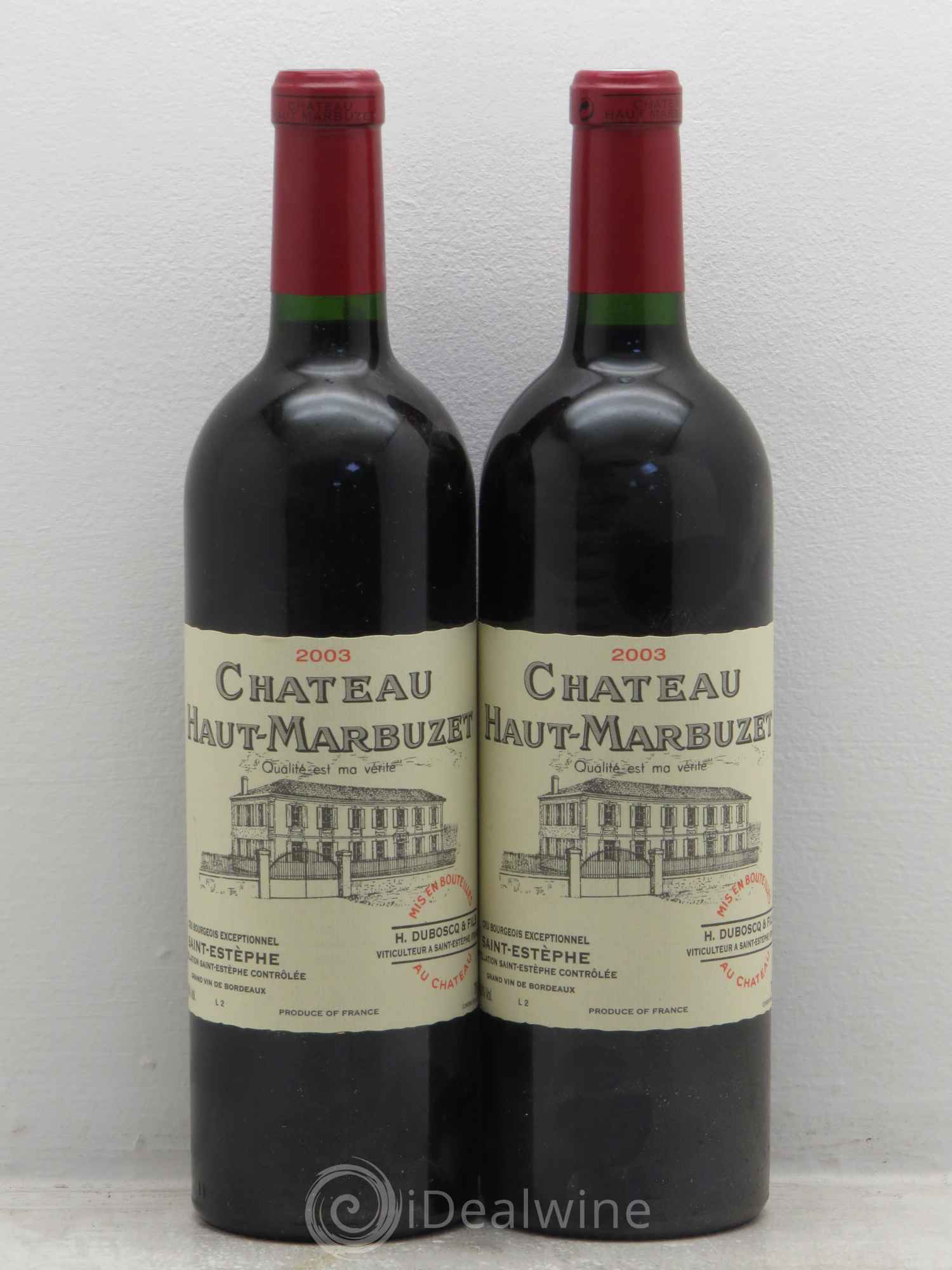 Château Haut Marbuzet 2003 - Lot de 2 bouteilles - 0