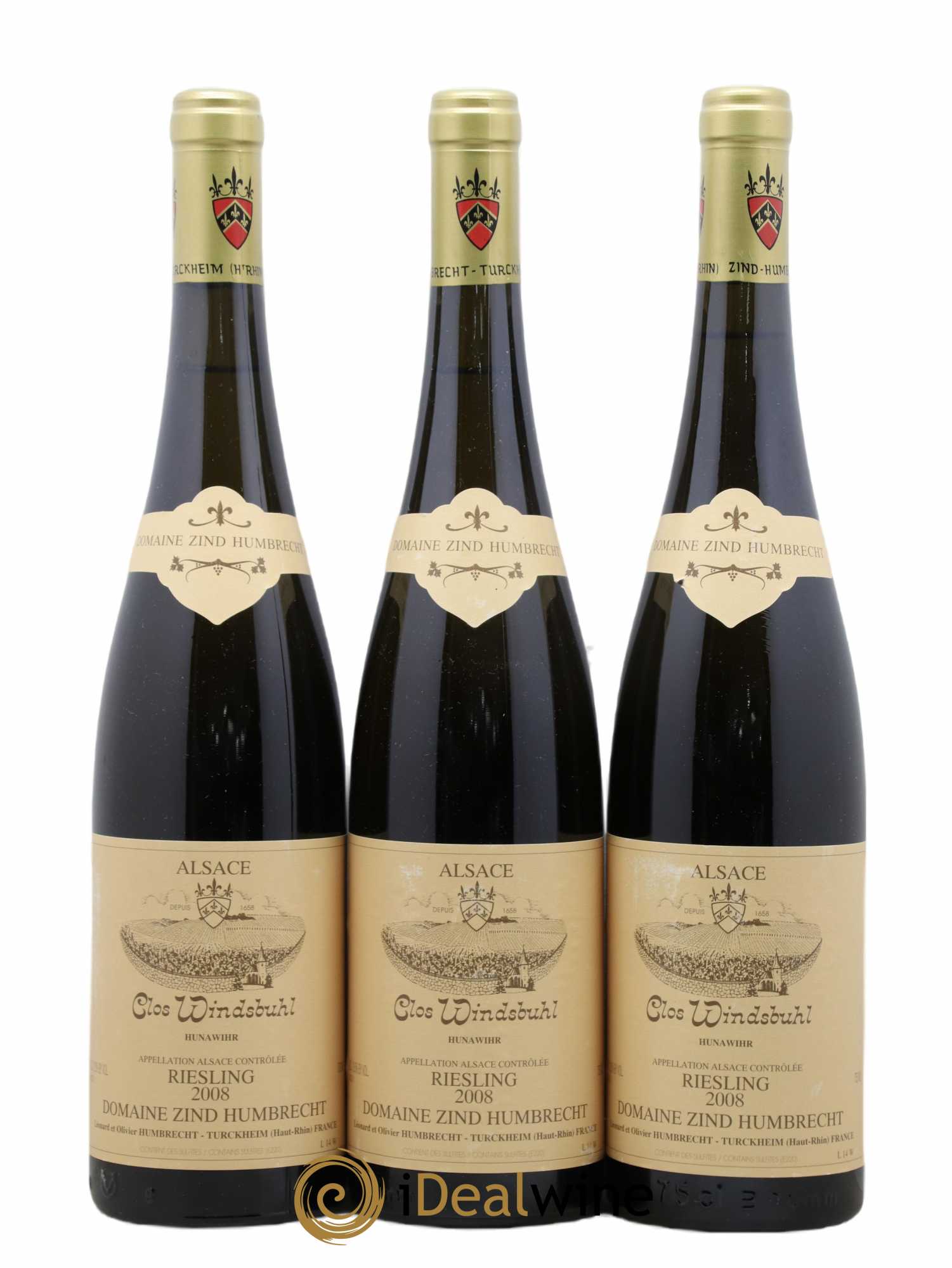 Alsace Riesling Clos Windsbuhl Zind-Humbrecht (Domaine) 2008 - Lot de 3 bouteilles - 0