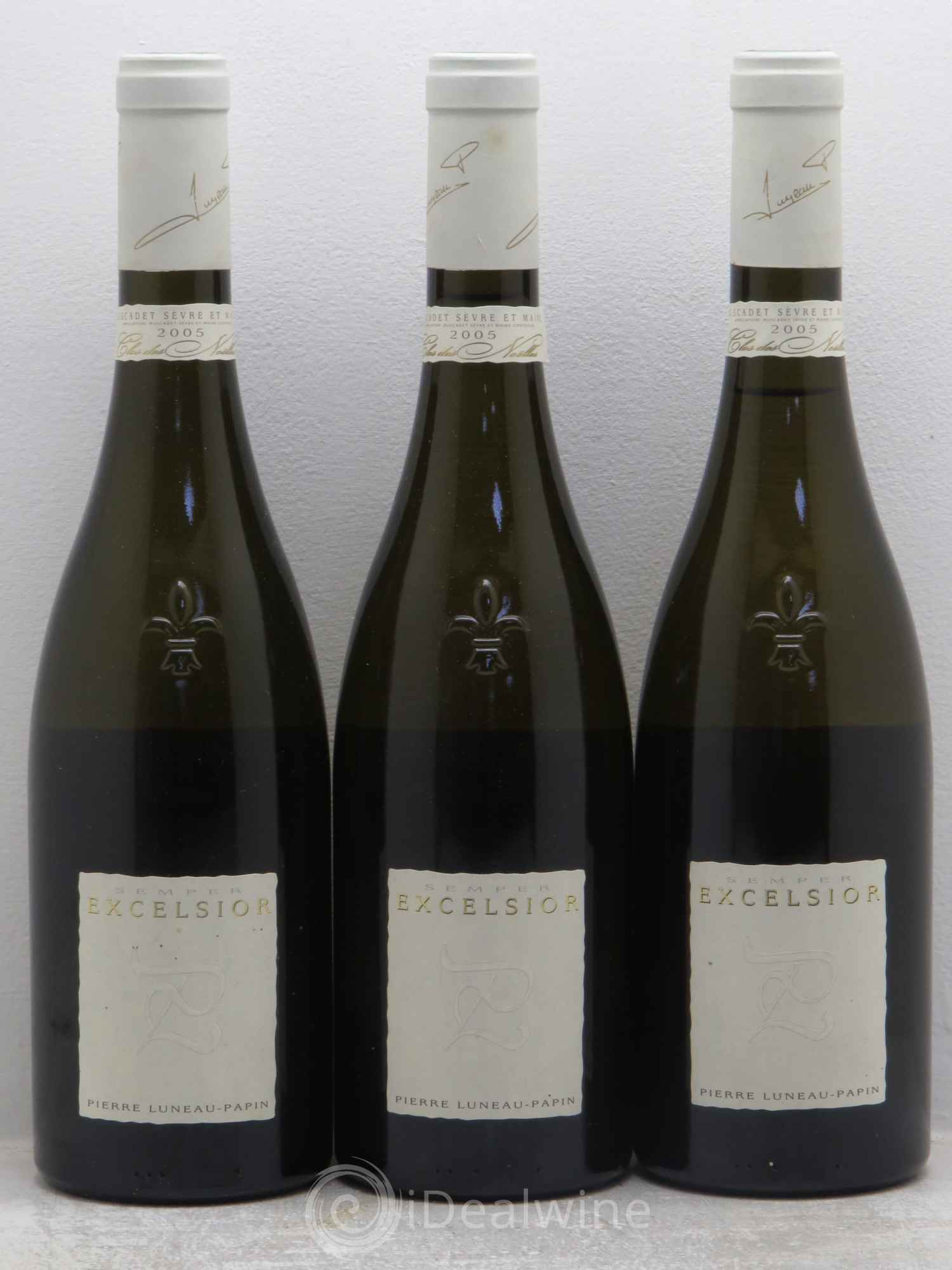 Muscadet-Sèvre-et-Maine Cru Goulaine Excelsior Luneau-Papin Clos des Noëlles 2005 - Lotto di 3 bottiglie - 0