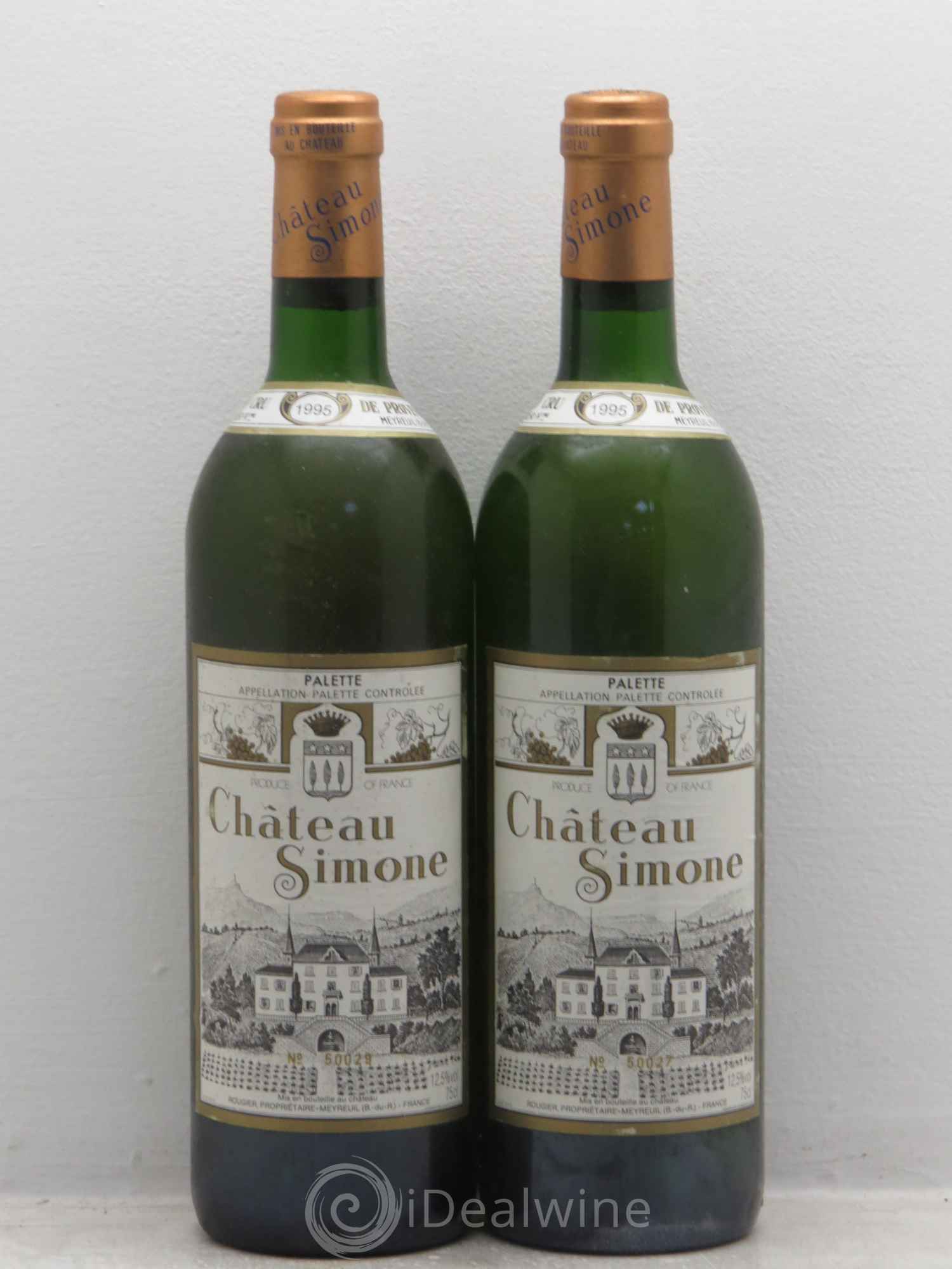 Palette Château Simone Famille Rougier 1995 - Posten von 2 Flaschen - 0