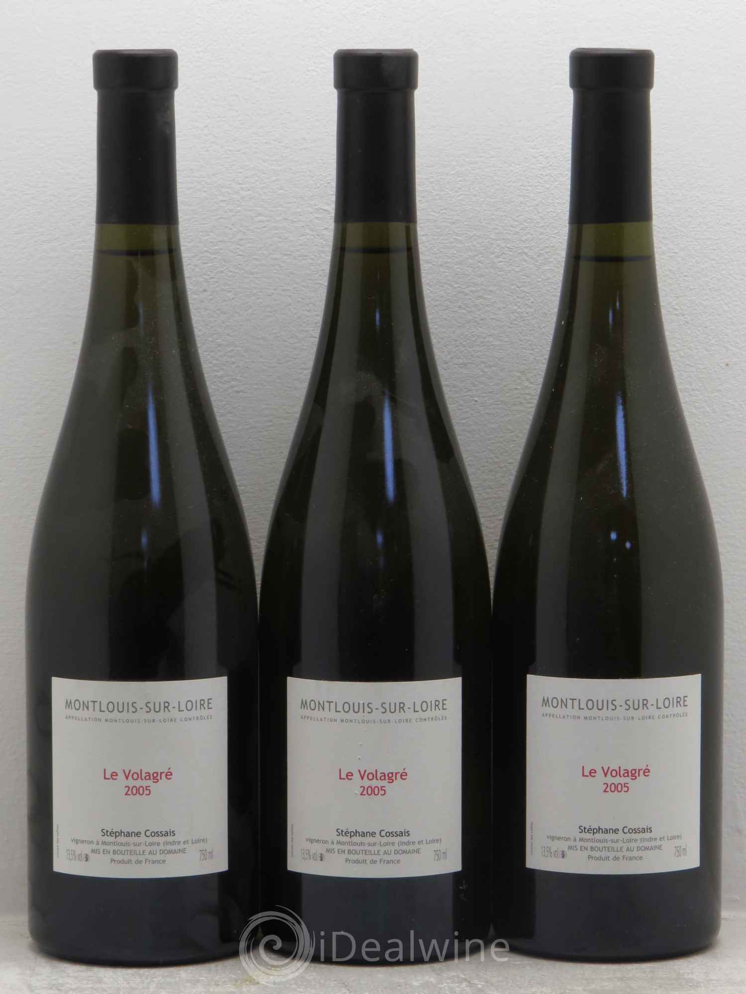 Montlouis-sur-Loire Le Volagré Stéphane Cossais 2005 - Lot de 3 bouteilles - 0