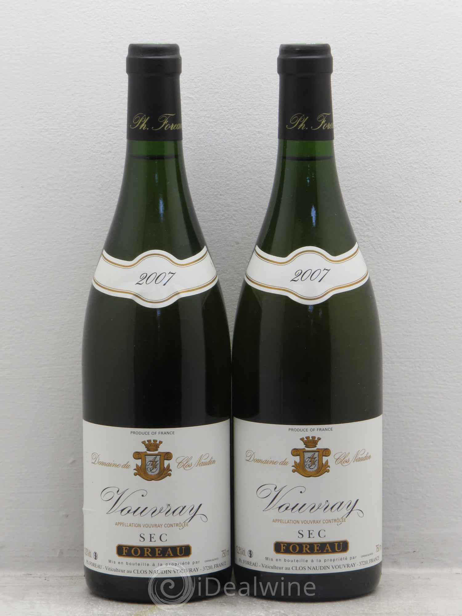 Vouvray Sec Clos Naudin - Philippe Foreau 2007 - Lot de 2 bouteilles - 0