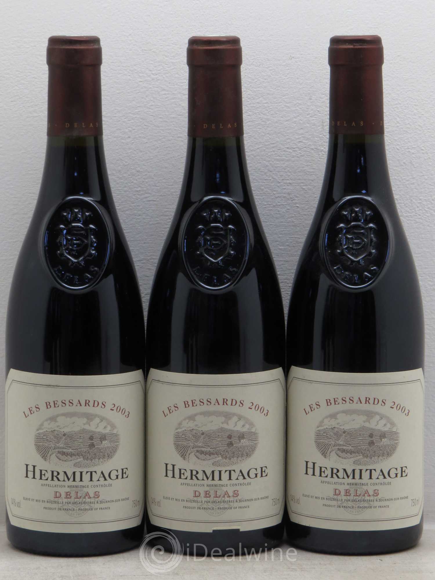 Hermitage Les Bessards Delas Frères 2003 - Lot de 3 bouteilles - 0