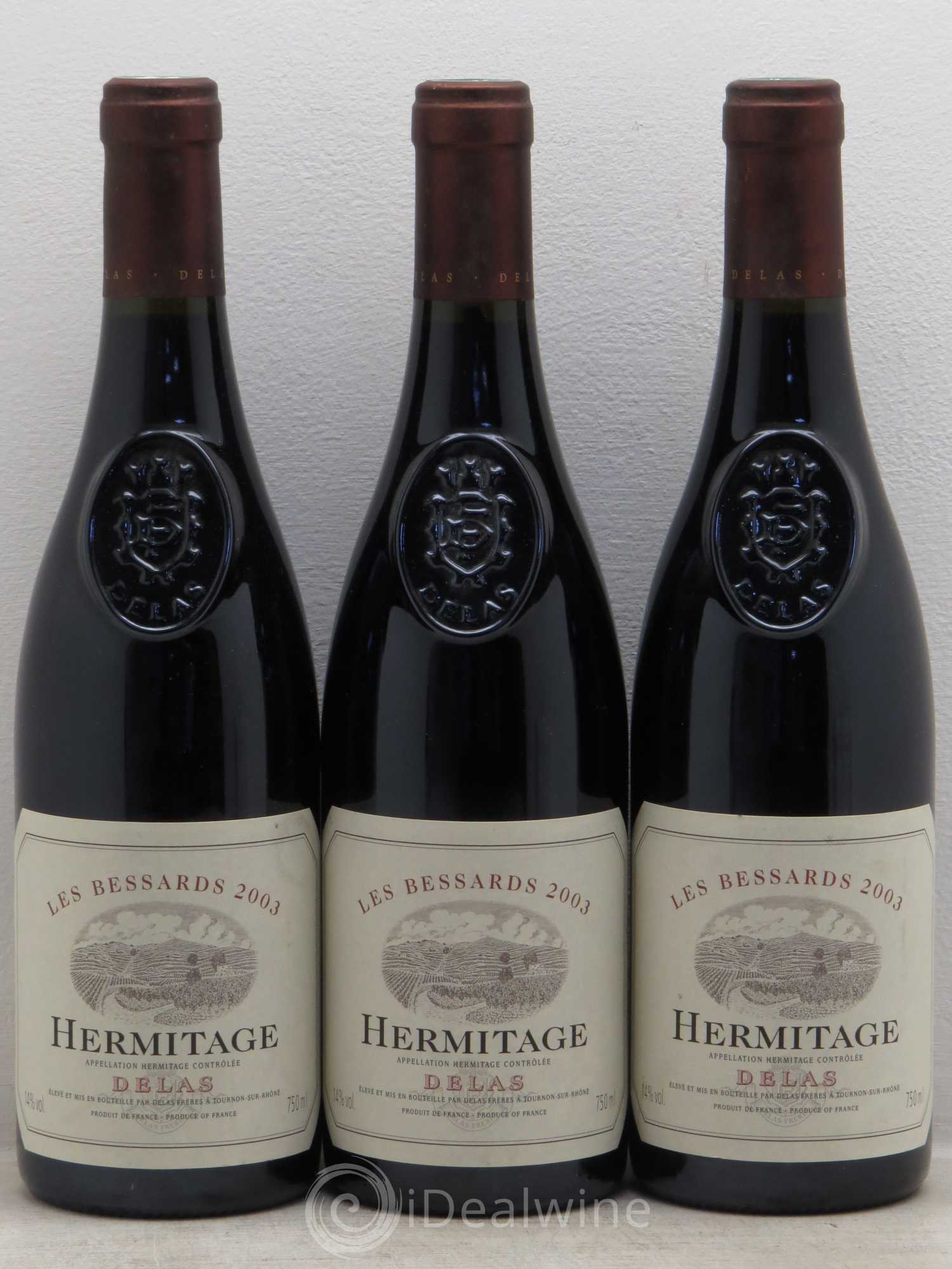 Hermitage Les Bessards Delas Frères 2003 - Lot de 3 bouteilles - 0