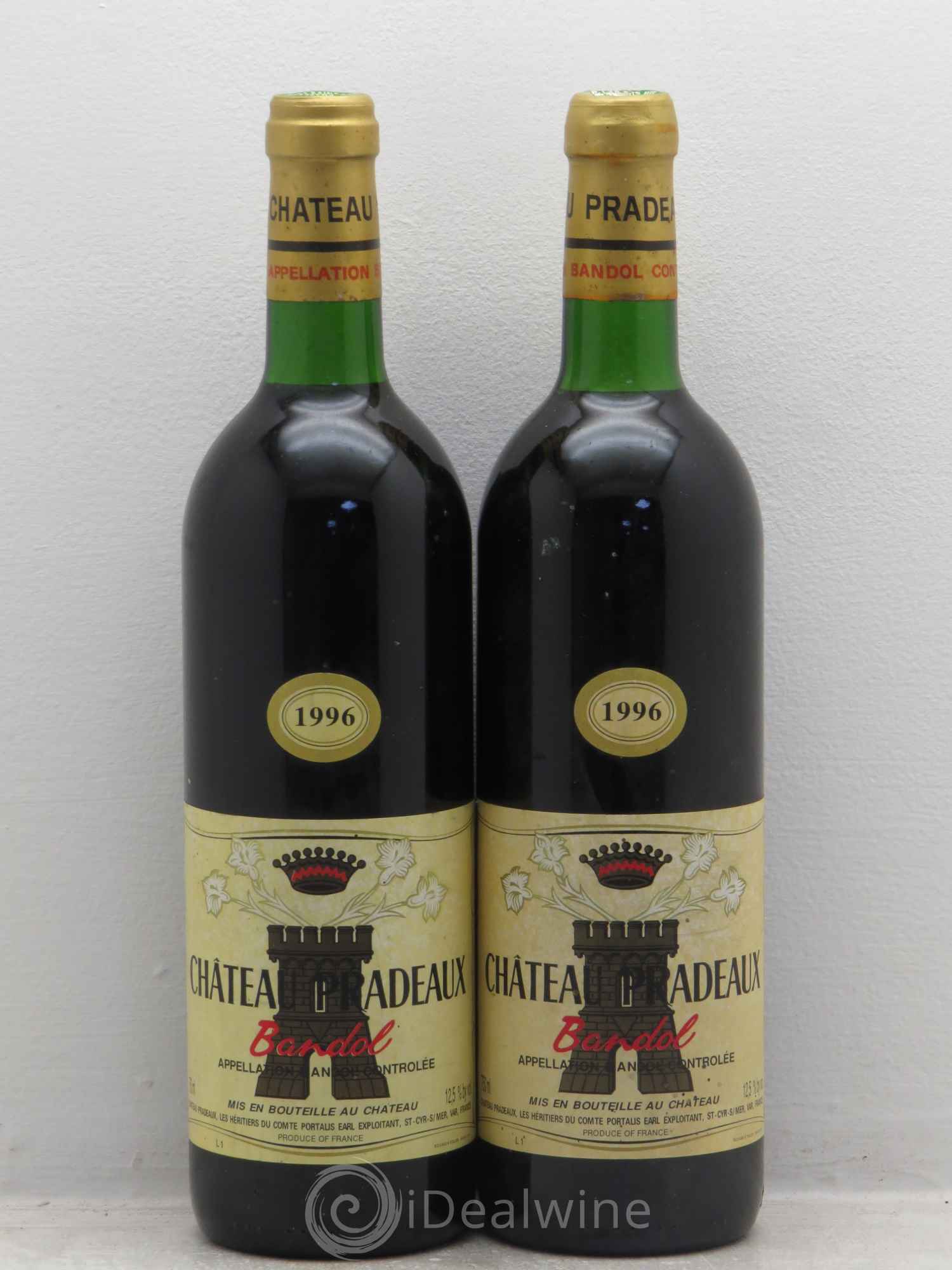 Bandol Château Pradeaux Famille Portalis 1996 - Lot de 2 bouteilles - 0