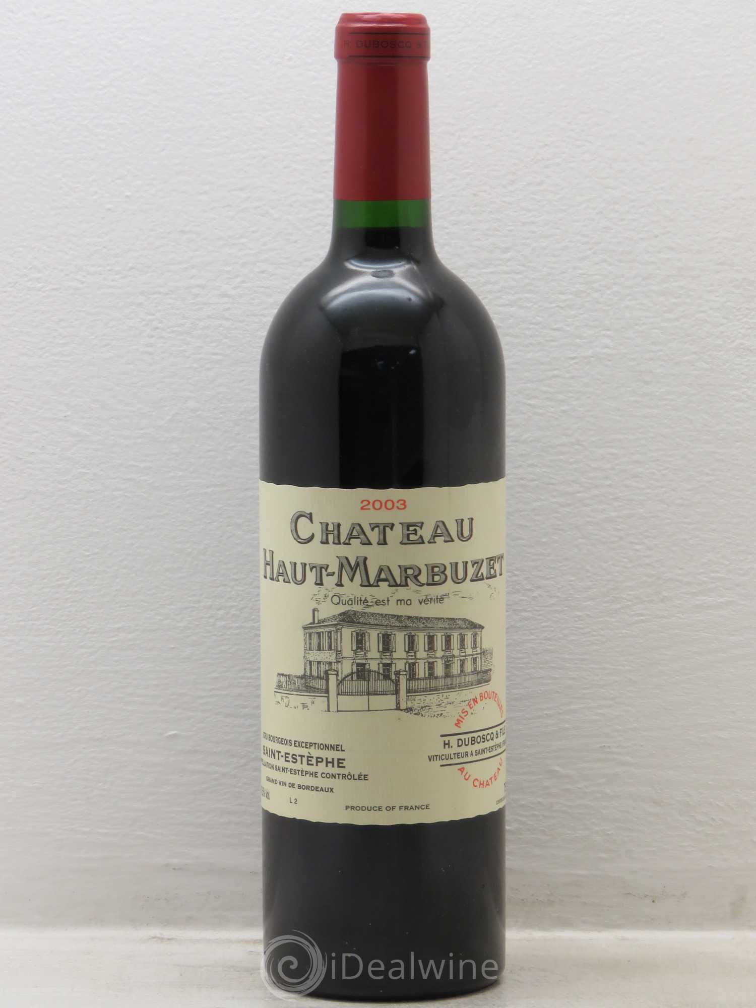 Château Haut Marbuzet 2003 - Lot de 1 bouteille - 0