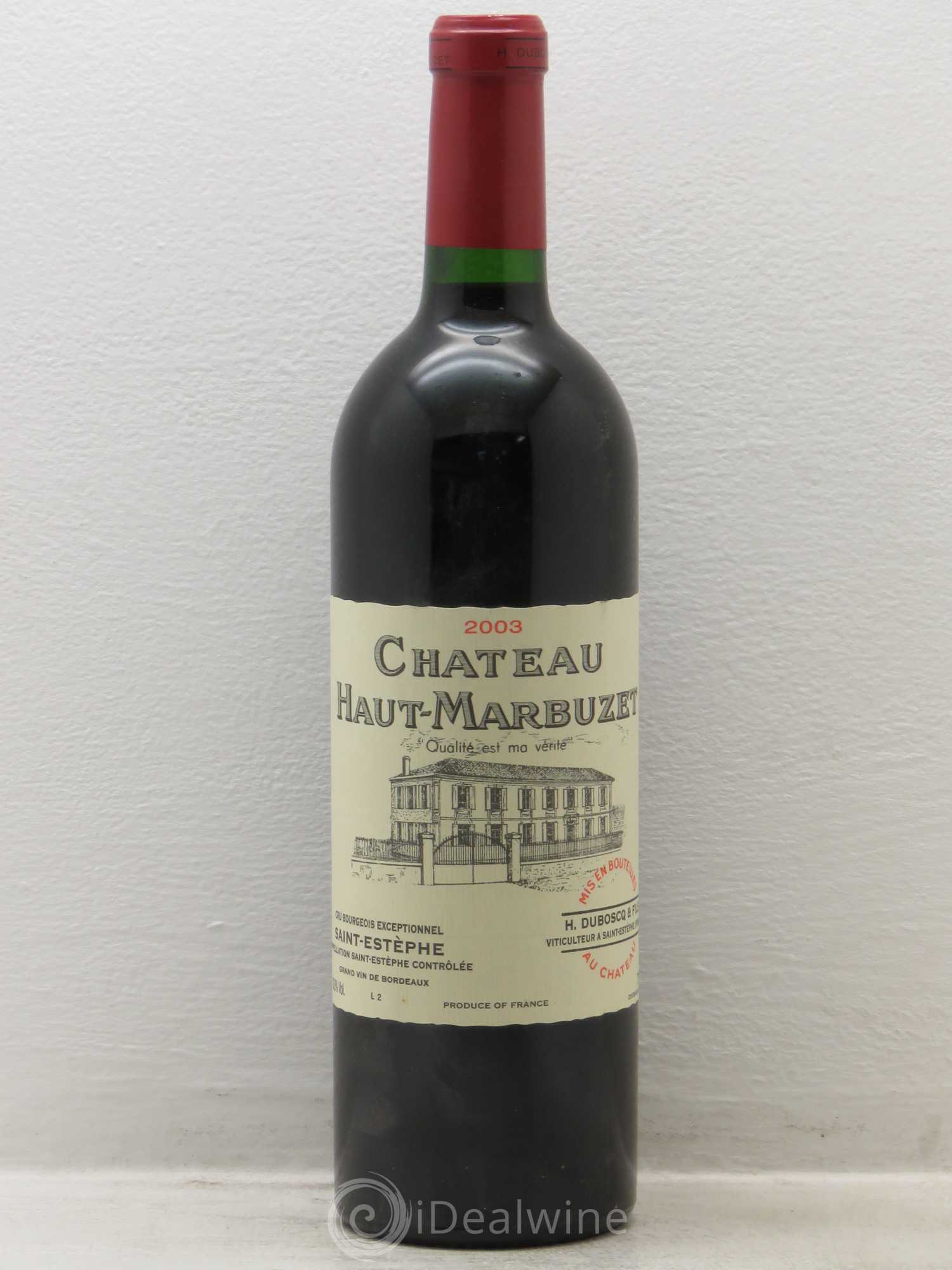 Château Haut Marbuzet 2003 - Lot de 1 bouteille - 0