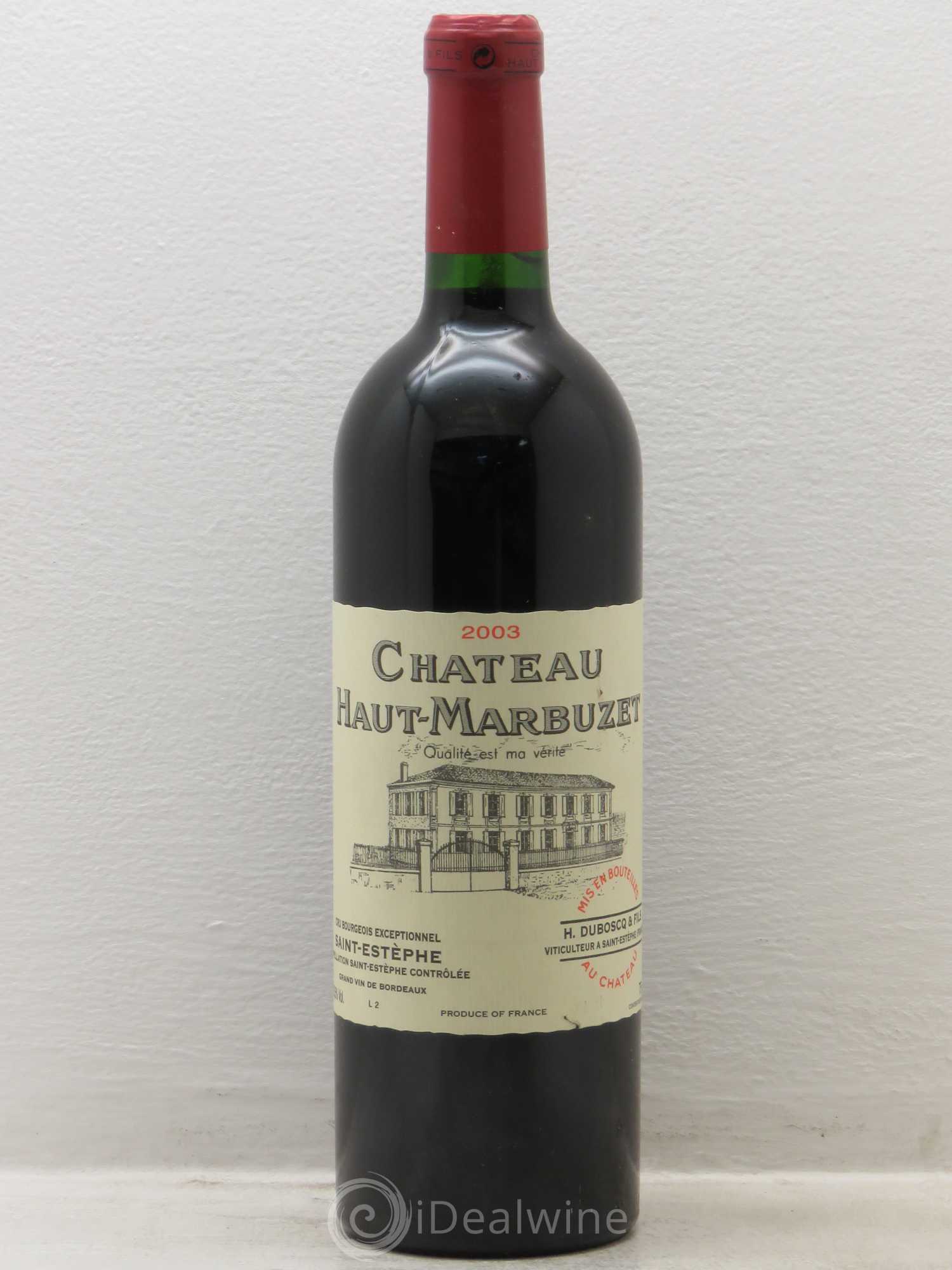 Château Haut Marbuzet 2003 - Lot de 1 bouteille - 0
