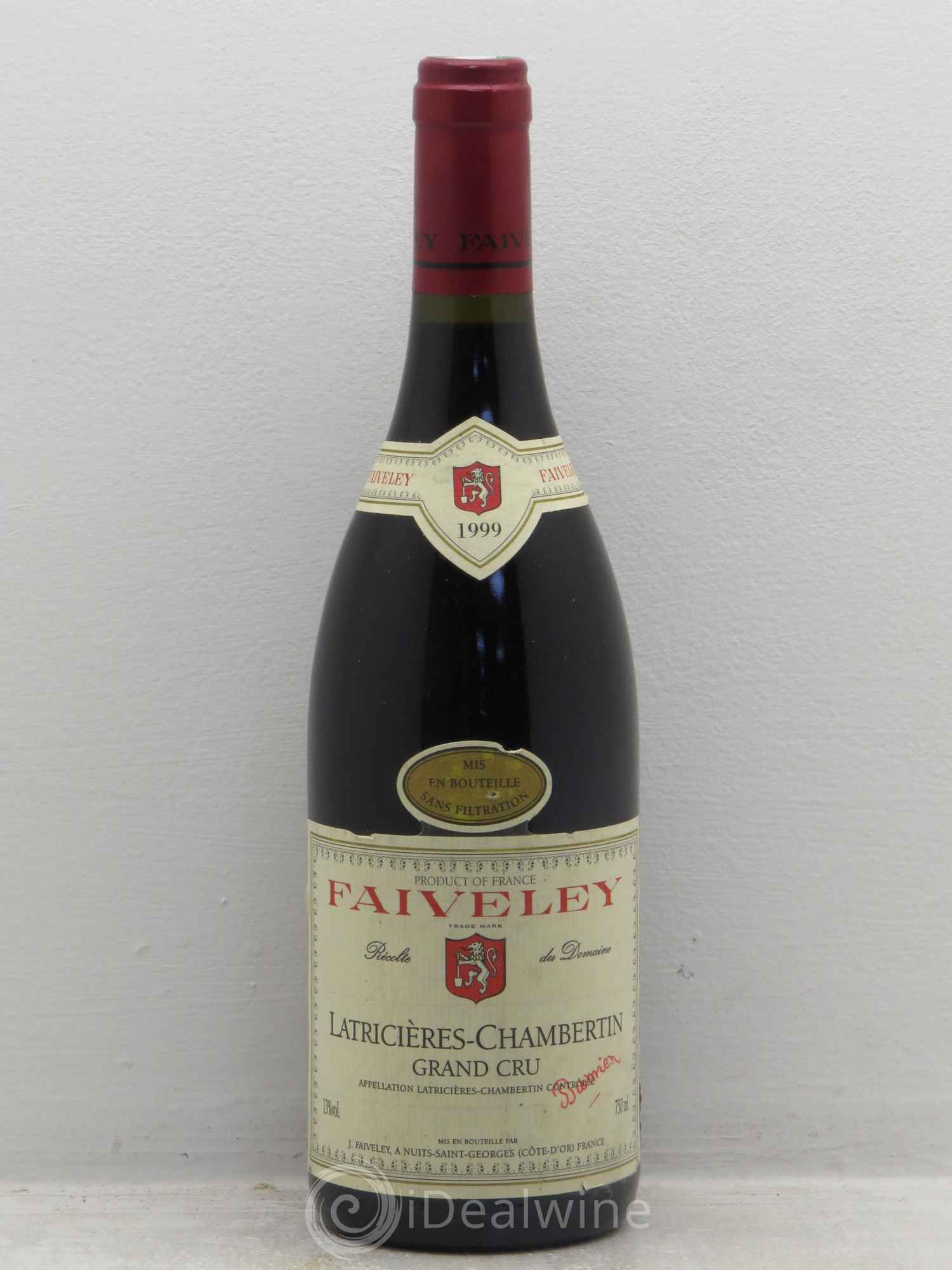 Latricières-Chambertin Grand Cru Faiveley 1999 - Lot de 1 bouteille - 0