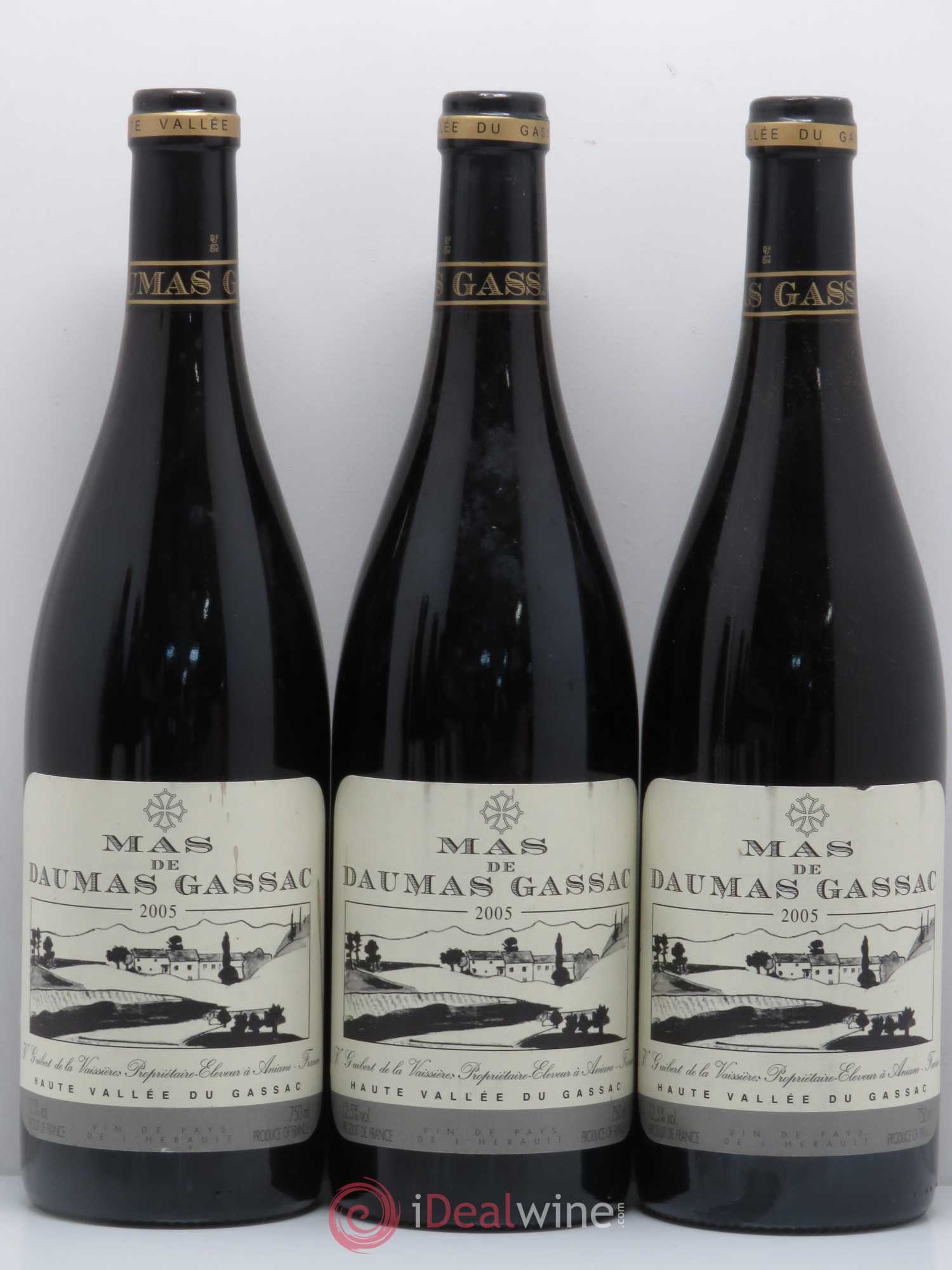 Saint-Guilhem-le-Désert - Cité d'Aniane Mas Daumas Gassac Famille Guibert de La Vaissière 2005 - Lot de 6 bouteilles - 1