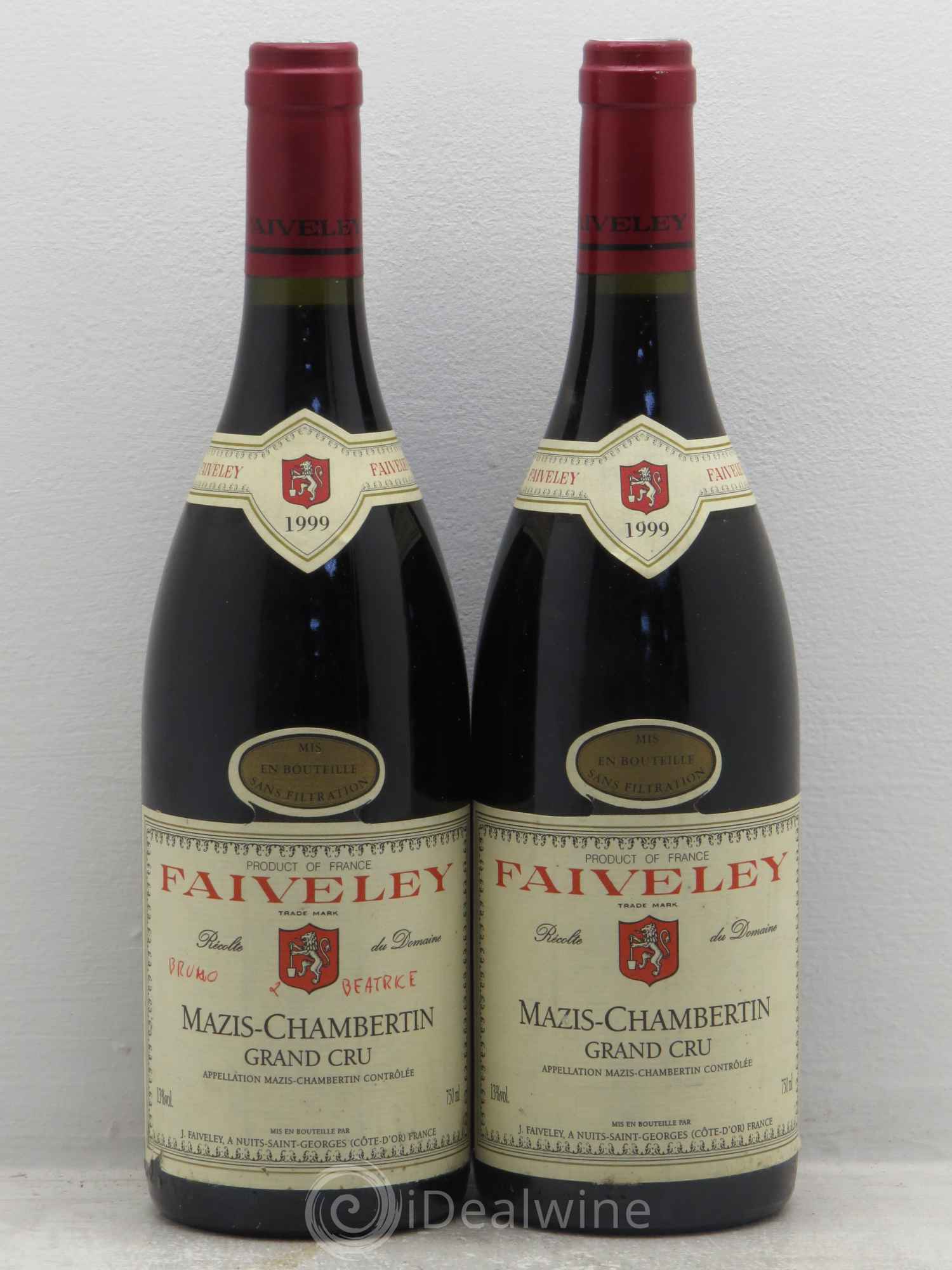 Mazis-Chambertin Grand Cru Faiveley 1999 - Lot de 2 bouteilles - 0