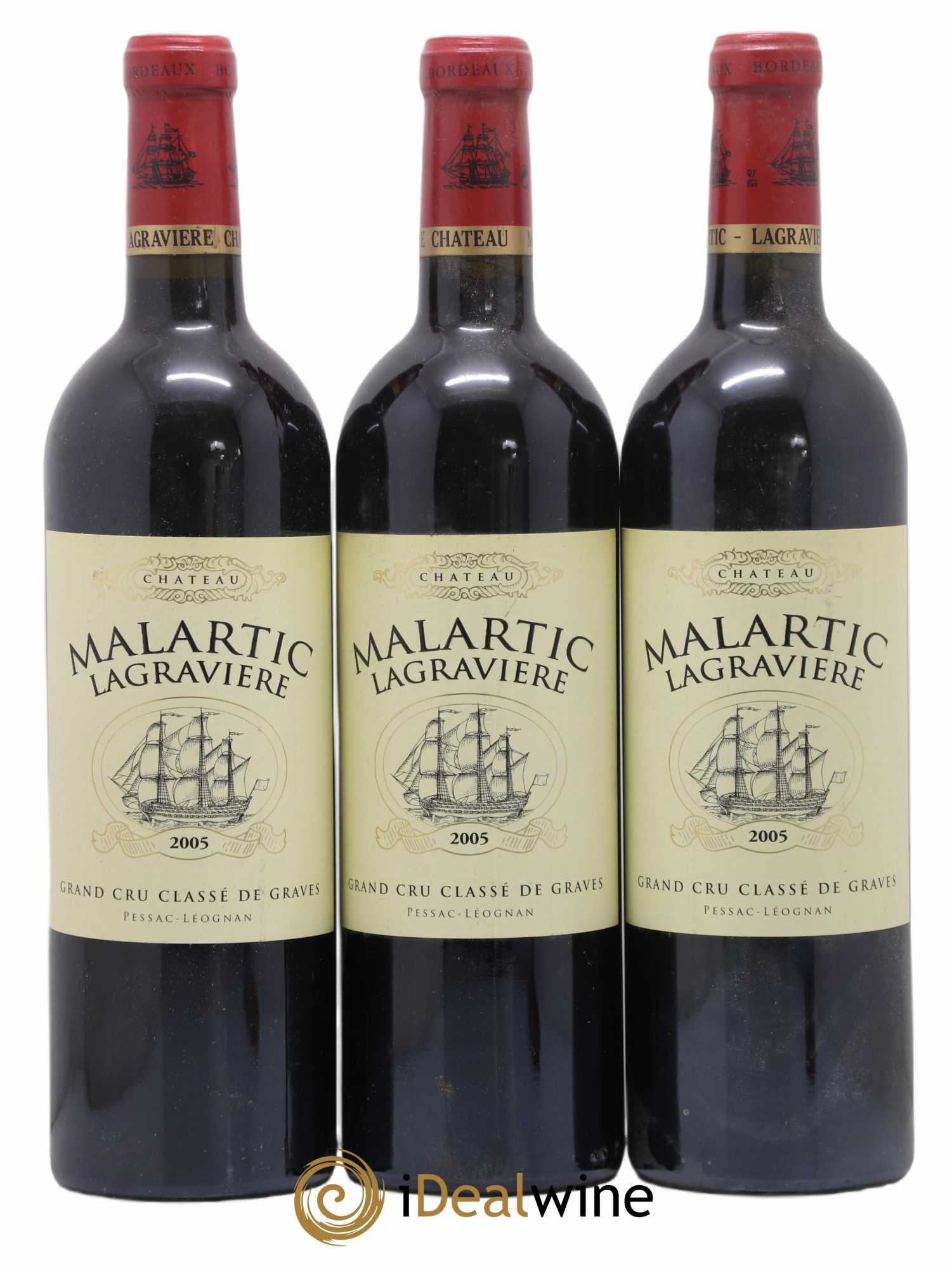 Château Malartic-Lagravière Cru Classé de Graves 2005 - Lot de 3 bouteilles - 0