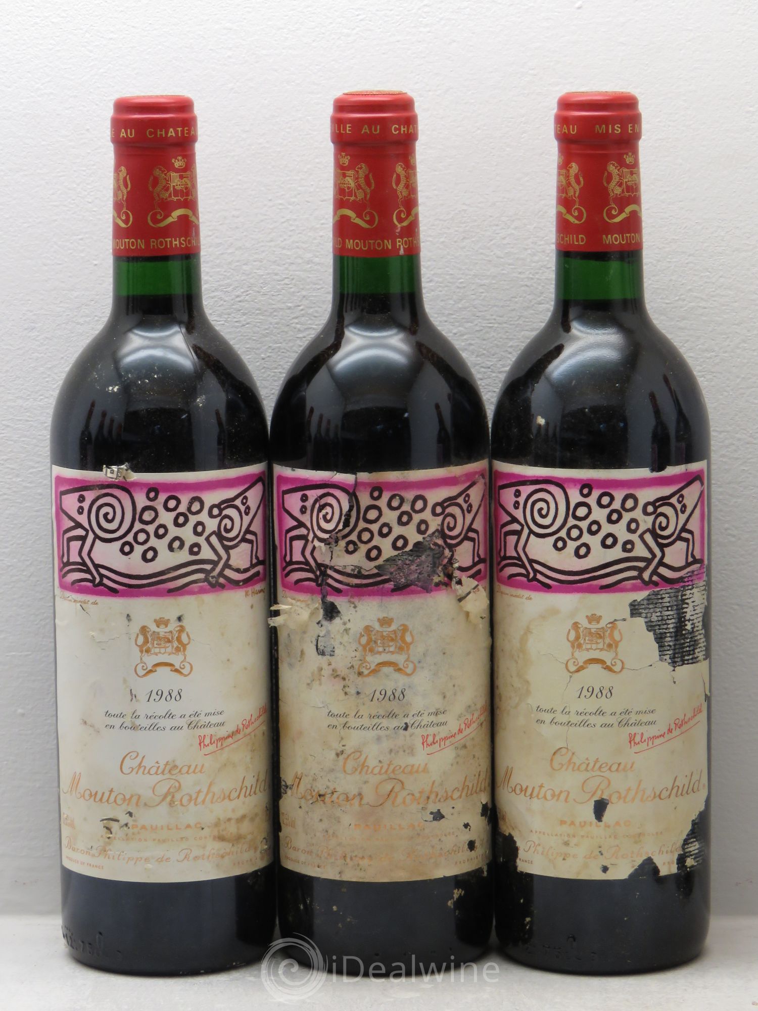 Château Mouton Rothschild 1er Grand Cru Classé 1988 - Lot de 12 bouteilles - 1