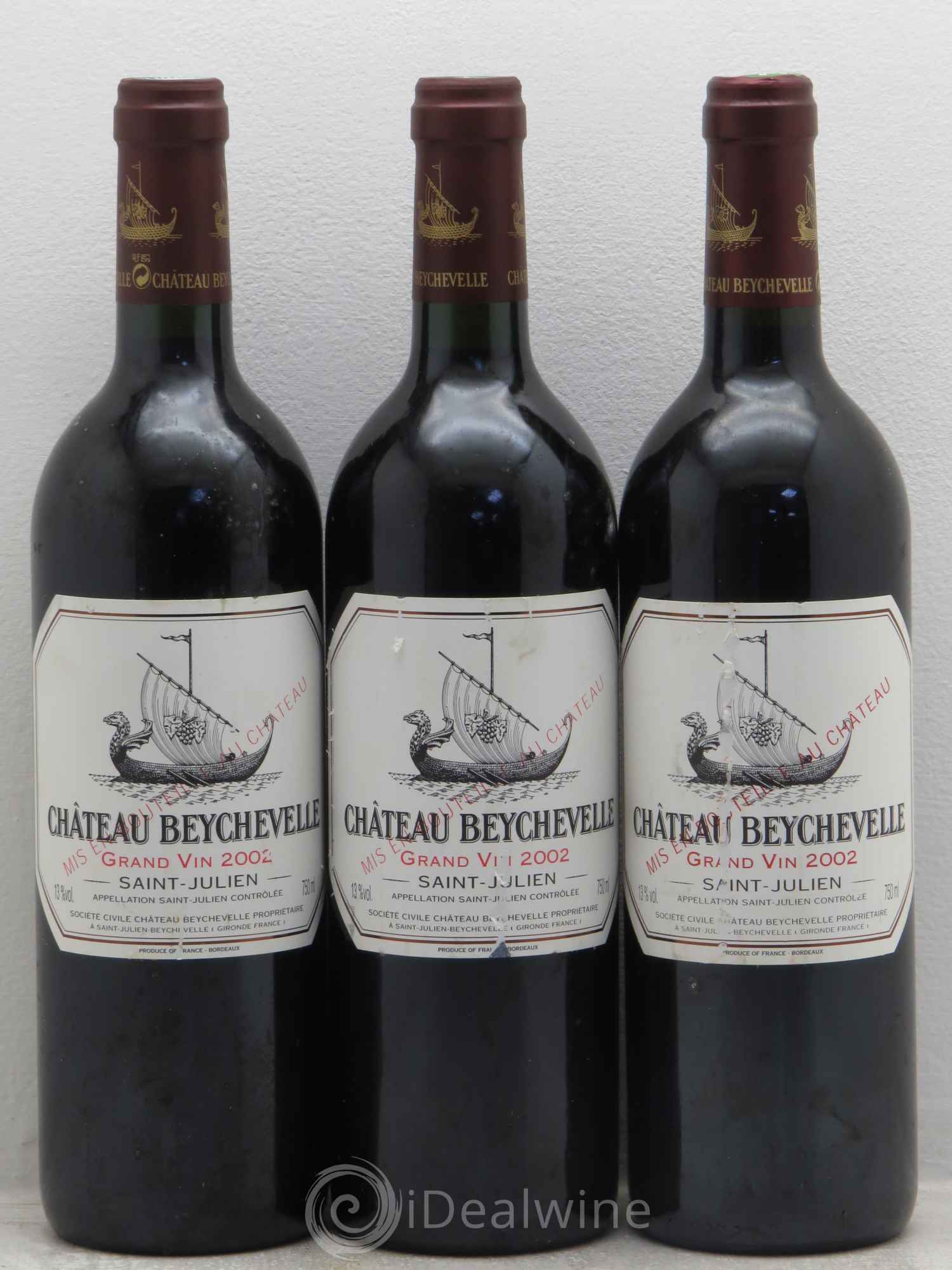 Château Beychevelle 4ème Grand Cru Classé 2002 - Lot de 3 bouteilles - 0